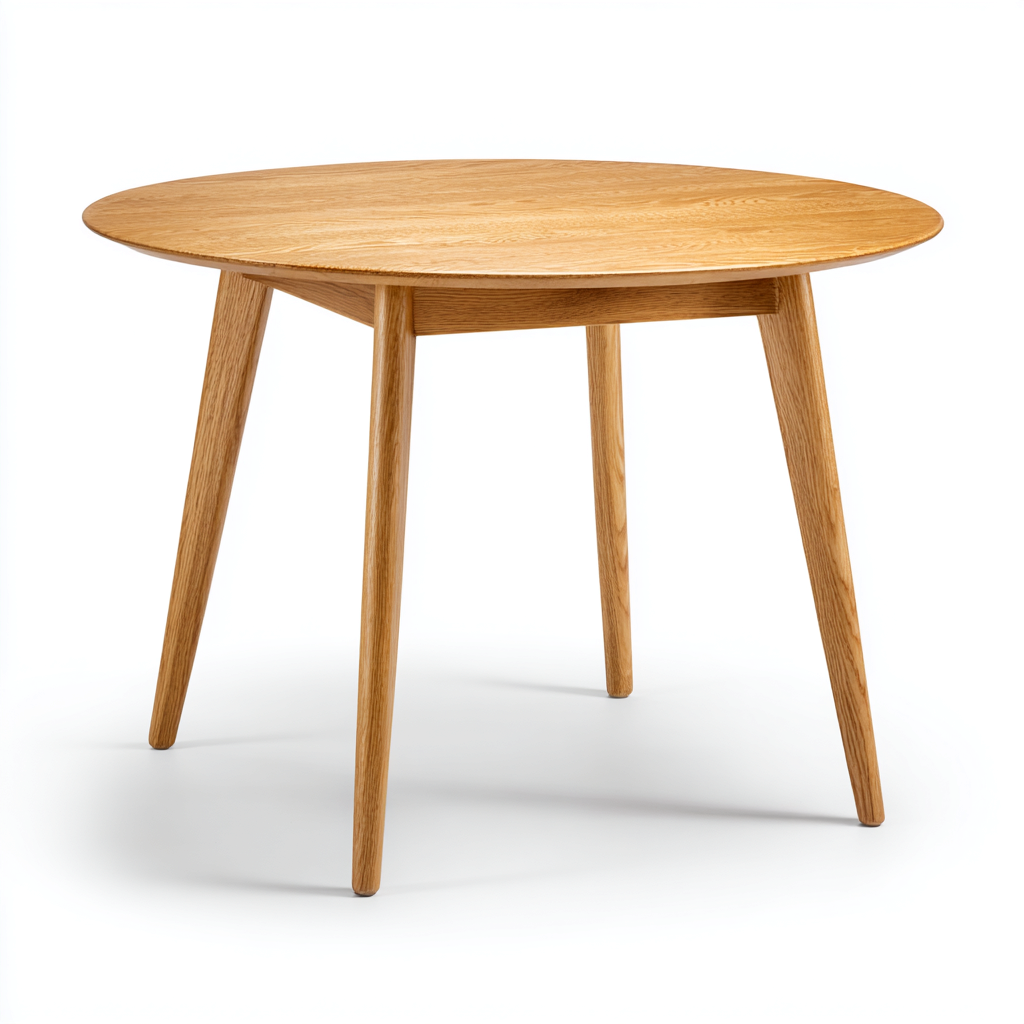 Tavolo da pranzo - legno massello 110x110x75 cm - rovere naturale - design nordico per sala da pranzo-Sereneete