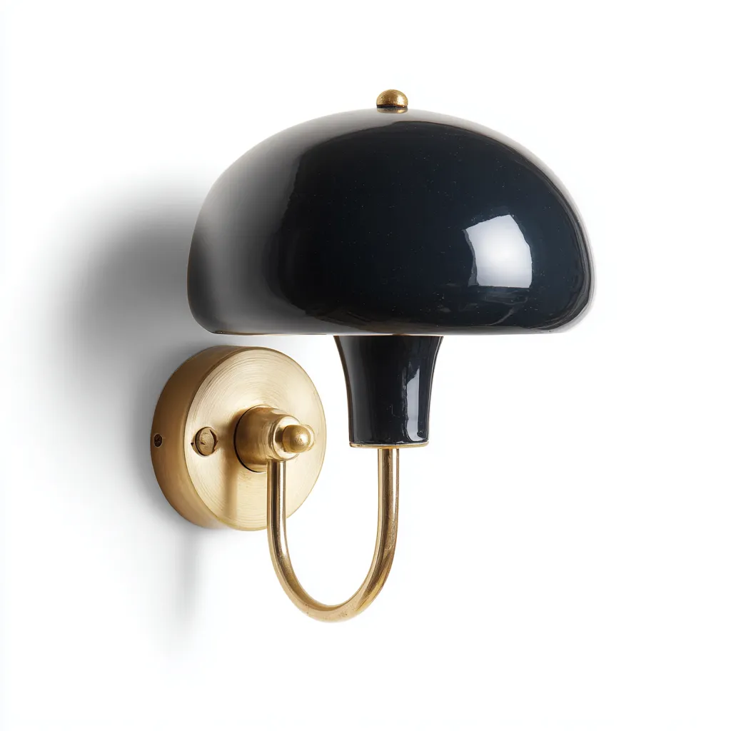 Applique - metallo e vetro - 22x18x28 cm - nero e oro - stile moderno-Sereneete