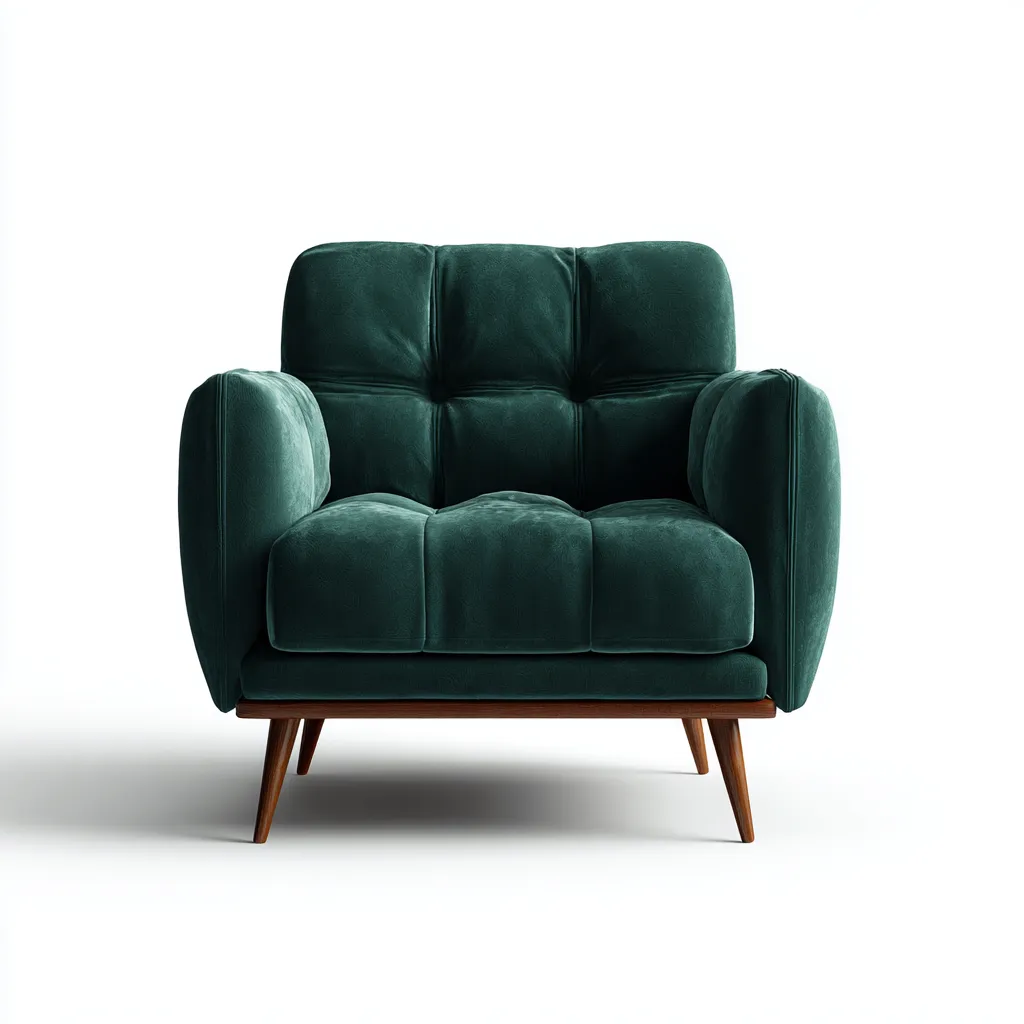 Poltrona velluto 90x85x90 cm - verde scuro - moderno-Sereneete