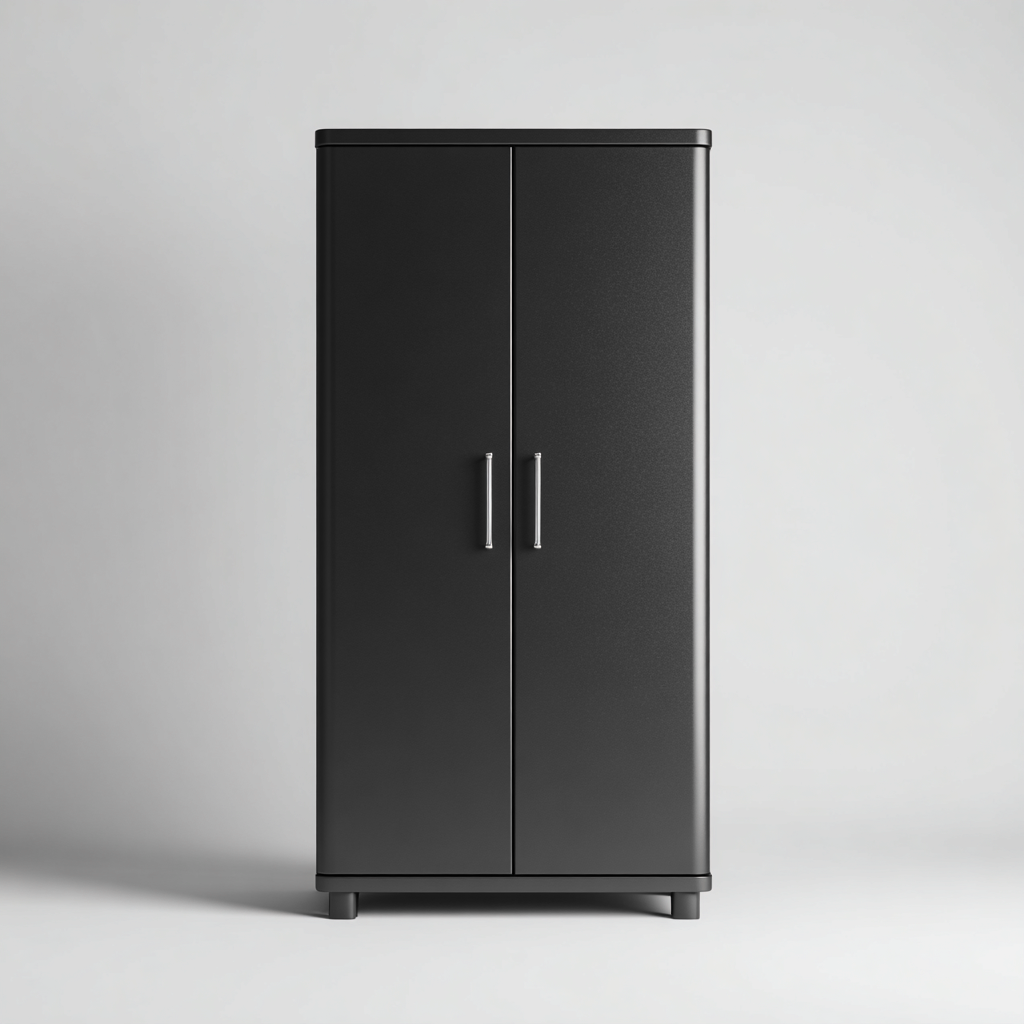 Armadio 100x55x190 cm - legno composito - nero - design moderno-Sereneete