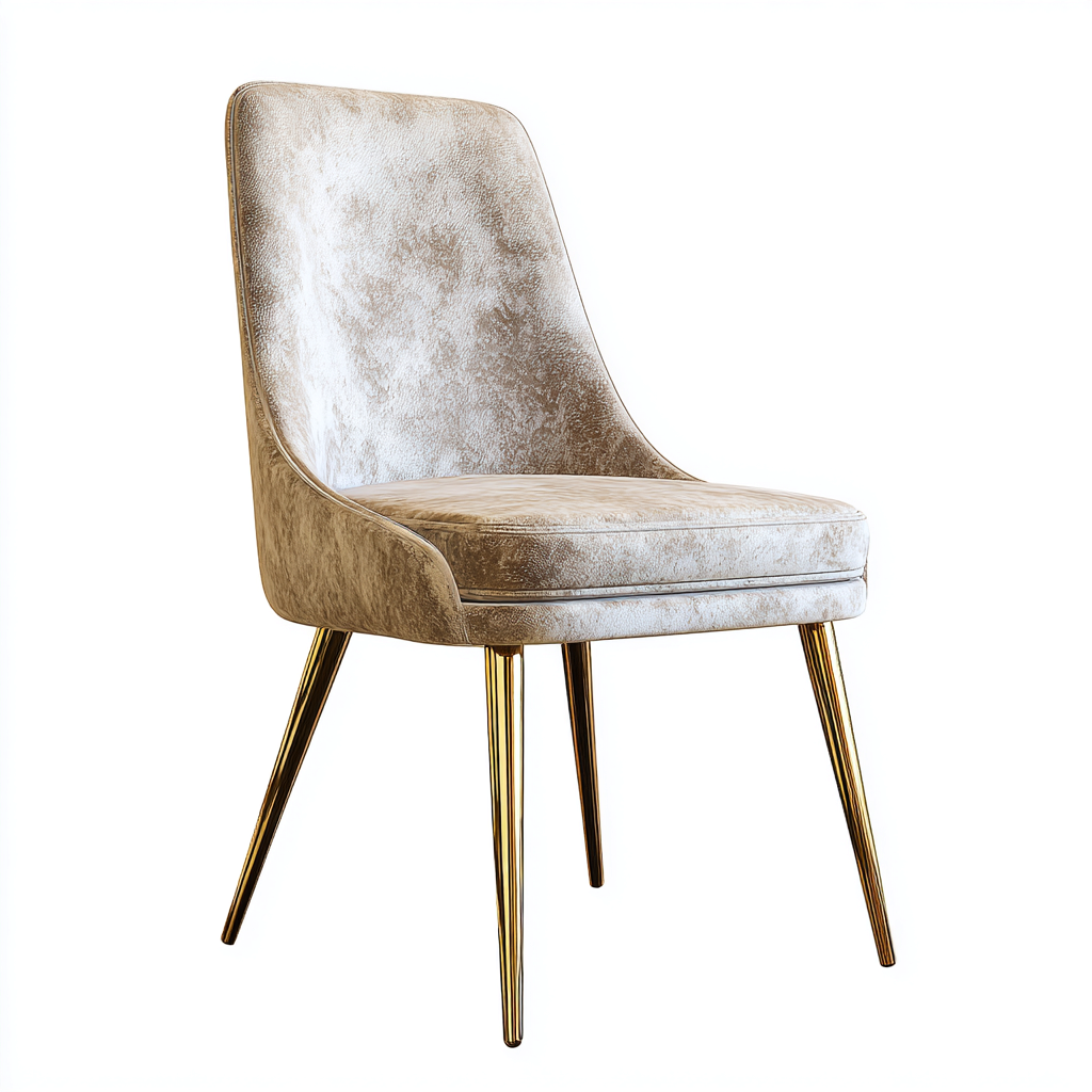 Sedia da pranzo in velluto con gambe dorate 50x55x85 cm - champagne - stile moderno elegante-Sereneete
