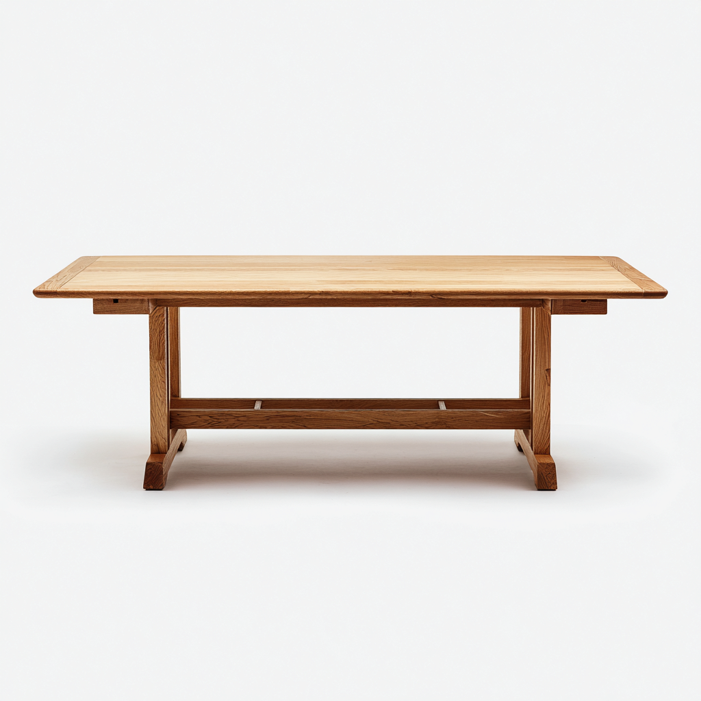 Tavolo da pranzo rettangolare in legno massello 180x90x76 cm - rovere naturale - stile rustico-Sereneete