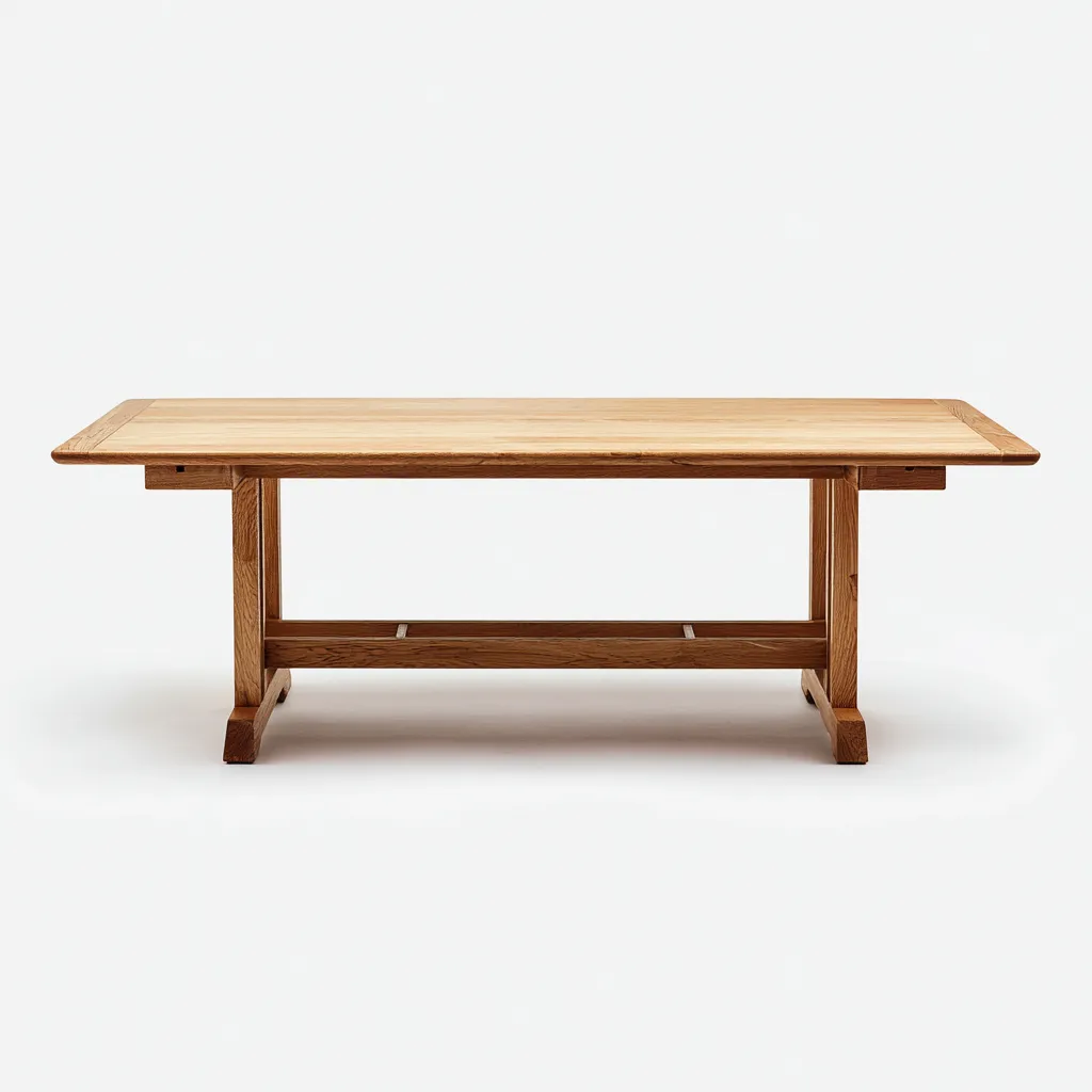 Tavolo da pranzo rettangolare in legno massello 180x90x76 cm - rovere naturale - stile rustico-Sereneete