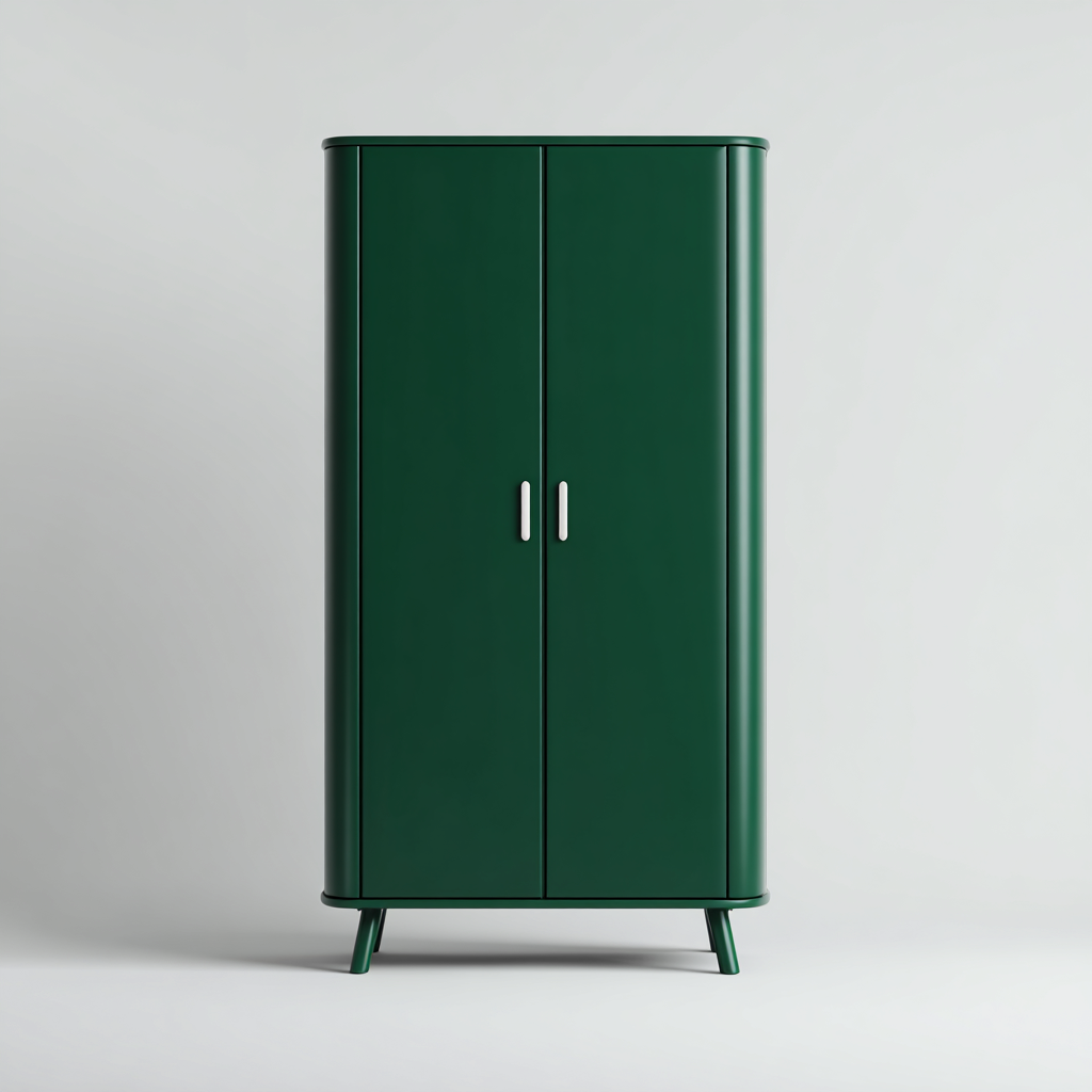 Armadio a 2 ante - legno laccato 110x50x185 cm - verde scuro - stile moderno-Sereneete