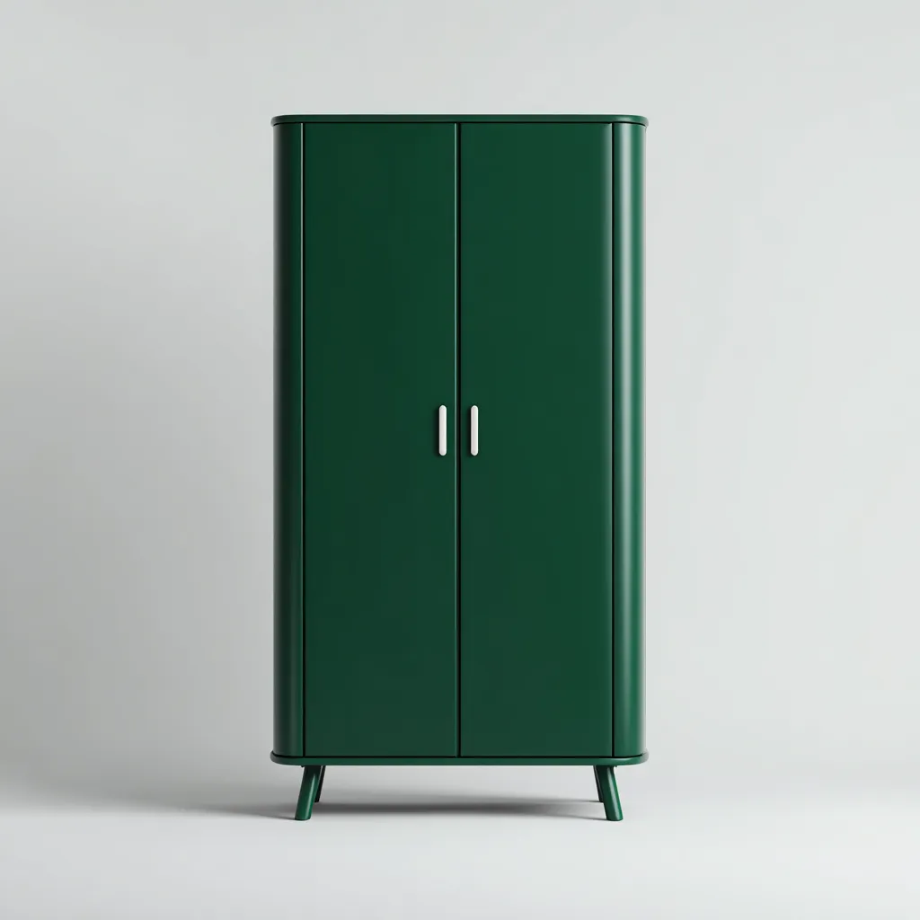 Armadio a 2 ante - legno laccato 110x50x185 cm - verde scuro - stile moderno-Sereneete