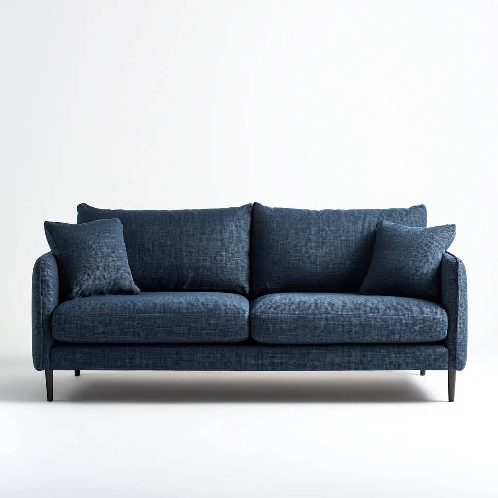 Divano lineare tessuto 200x90x85 cm - blu scuro - moderno-Sereneete