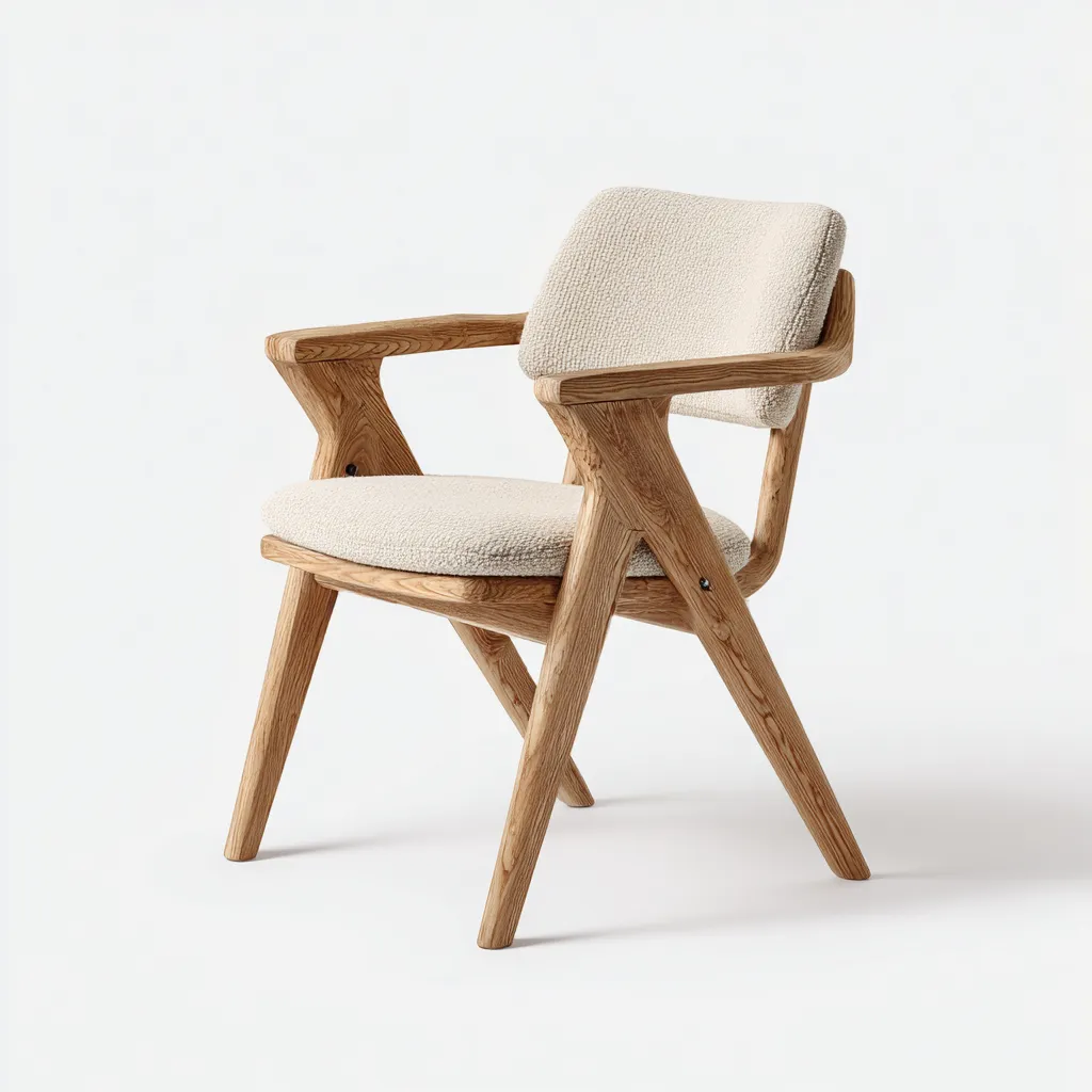 Sedia da pranzo legno massello e tessuto 55x55x80 cm - beige e rovere naturale - stile nordico moderno-Sereneete