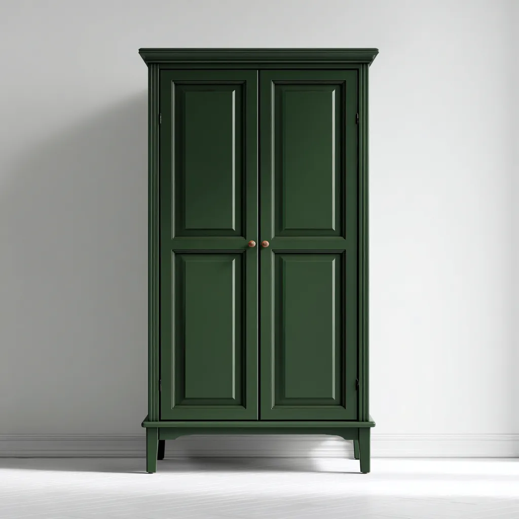 Armadio 100x55x190 cm - legno massello - verde scuro - stile classico-Sereneete