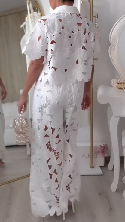 Women's Lapel Hollow Casual Suit