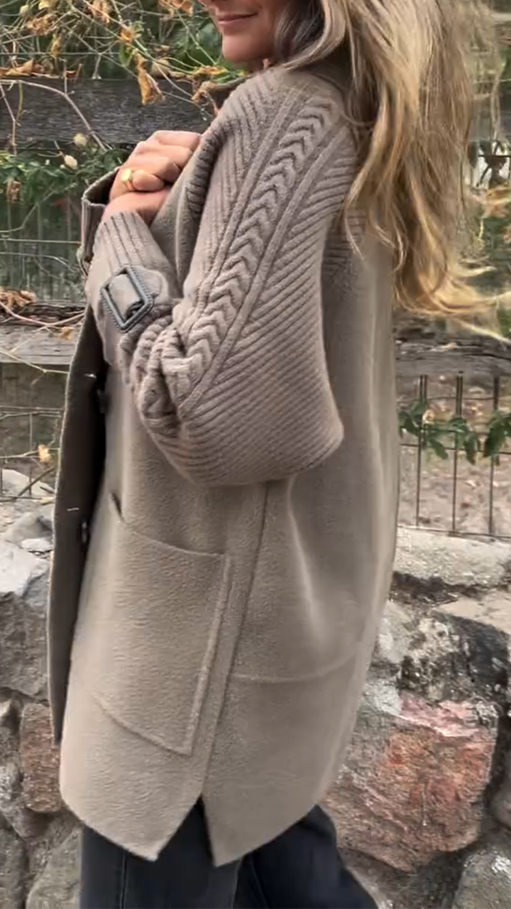 Ladies Collar Splicing Temperament Casual Coat