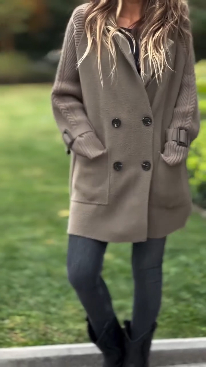 Ladies Collar Splicing Temperament Casual Coat