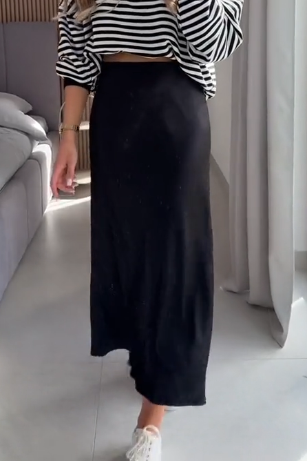 Women's Casual Comfortable Solid Color Satin Skirt