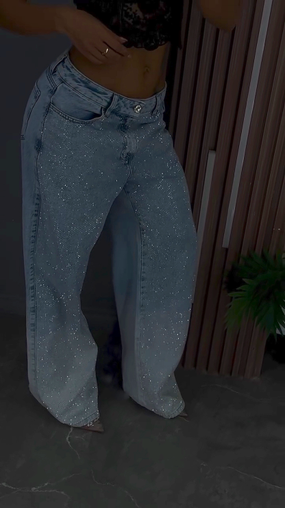 Women's Gradient Hot Diamond Casual Jeans