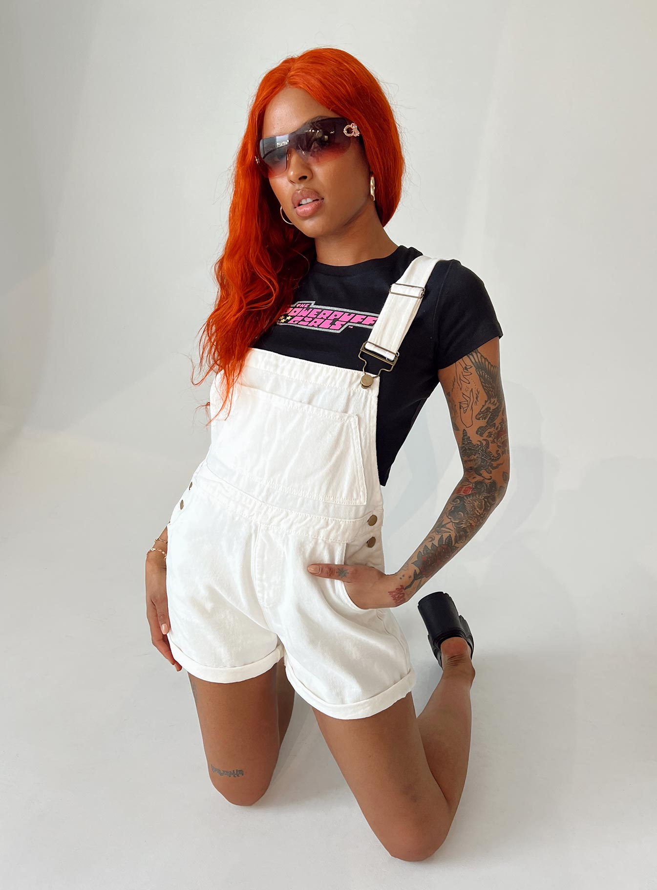Kacey Short Overalls White-Vipp Girl