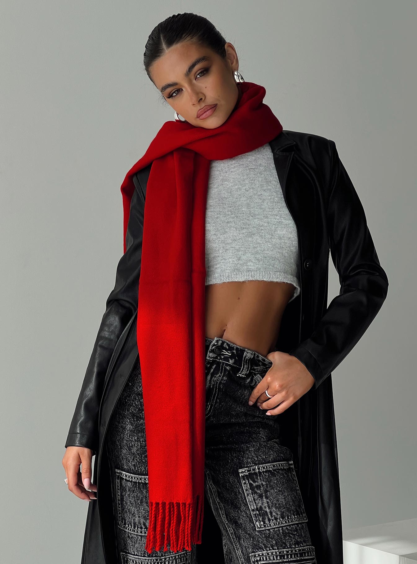 Heavy Hearted Scarf Red-Vipp Girl