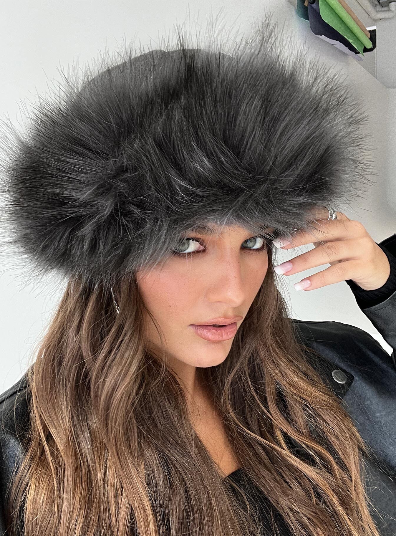 Mikella Faux Fur Hat Grey-Vipp Girl
