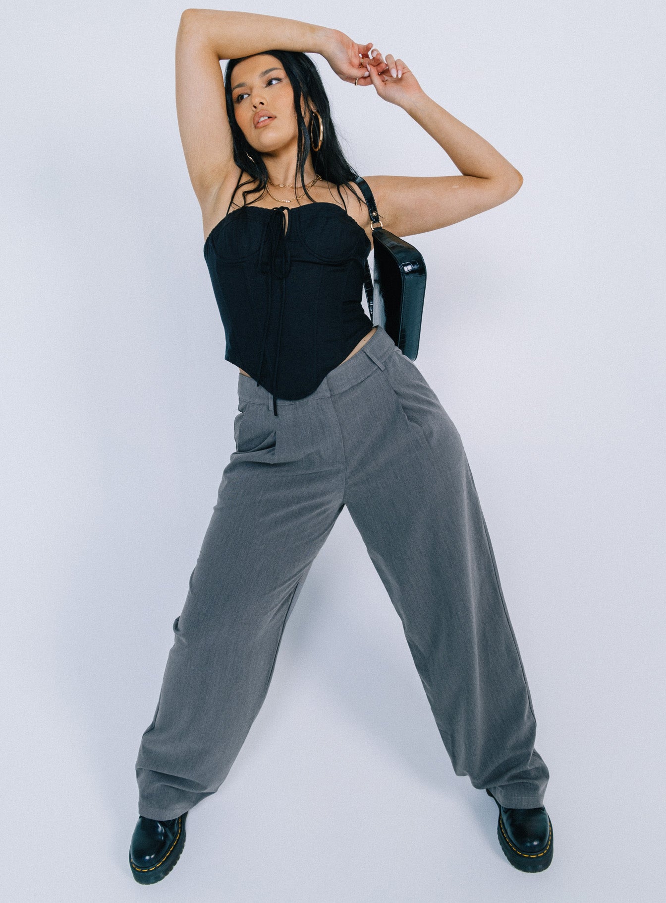Motel Sakaria Trouser Tailoring Charcoal-Vipp Girl