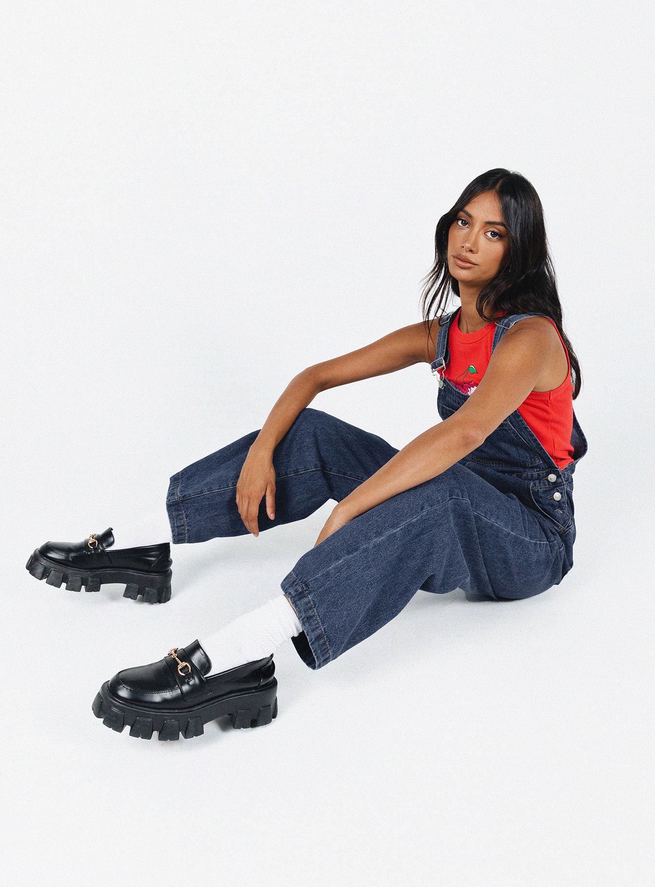Kacey Long Overalls Mid Blue-Vipp Girl