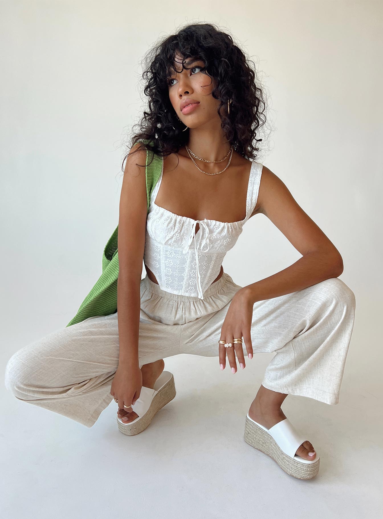 Louis Linen Blend Pants Beige Petite-Vipp Girl