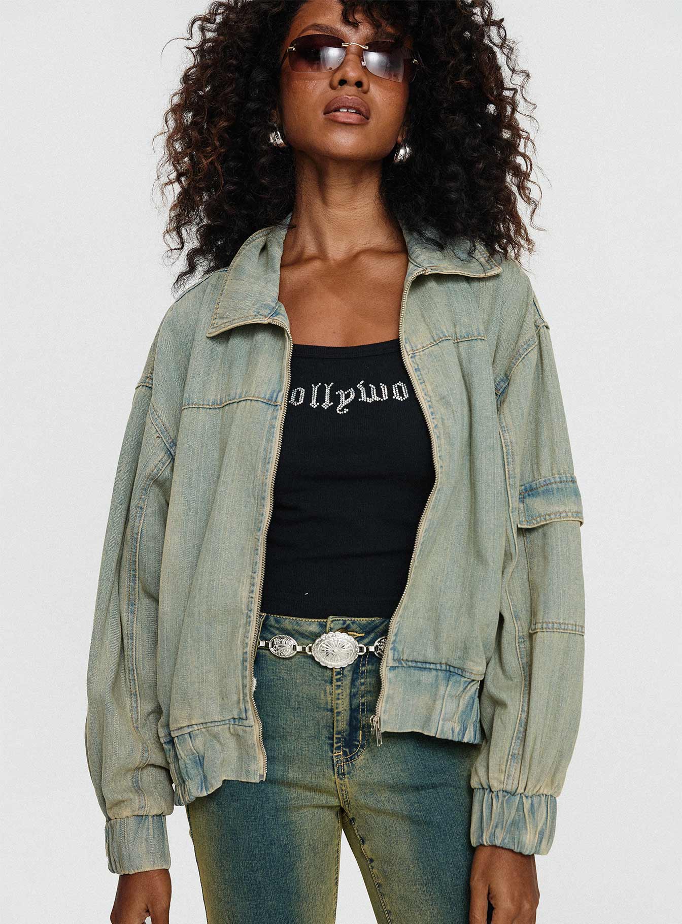 Korbin Denim Bomber Jacket Antique Wash-Vipp Girl
