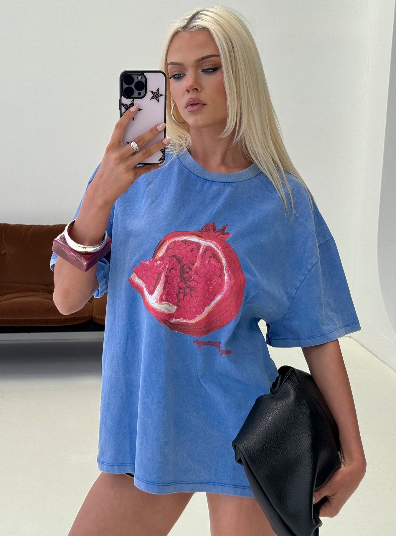 Linsay Oversized Tee Blue / Pomegranate-Vipp Girl
