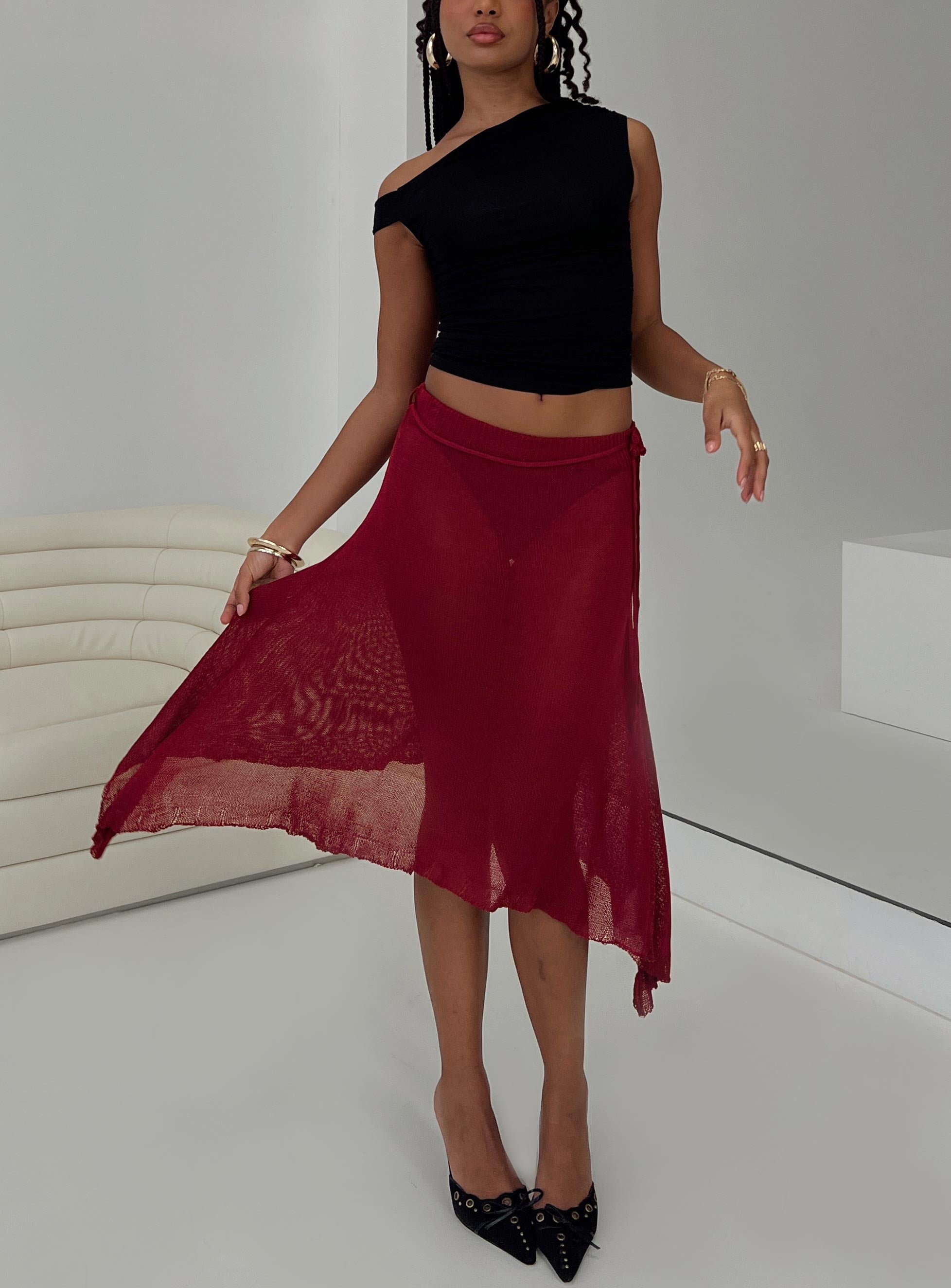Leysa Midi Skirt Red-Vipp Girl