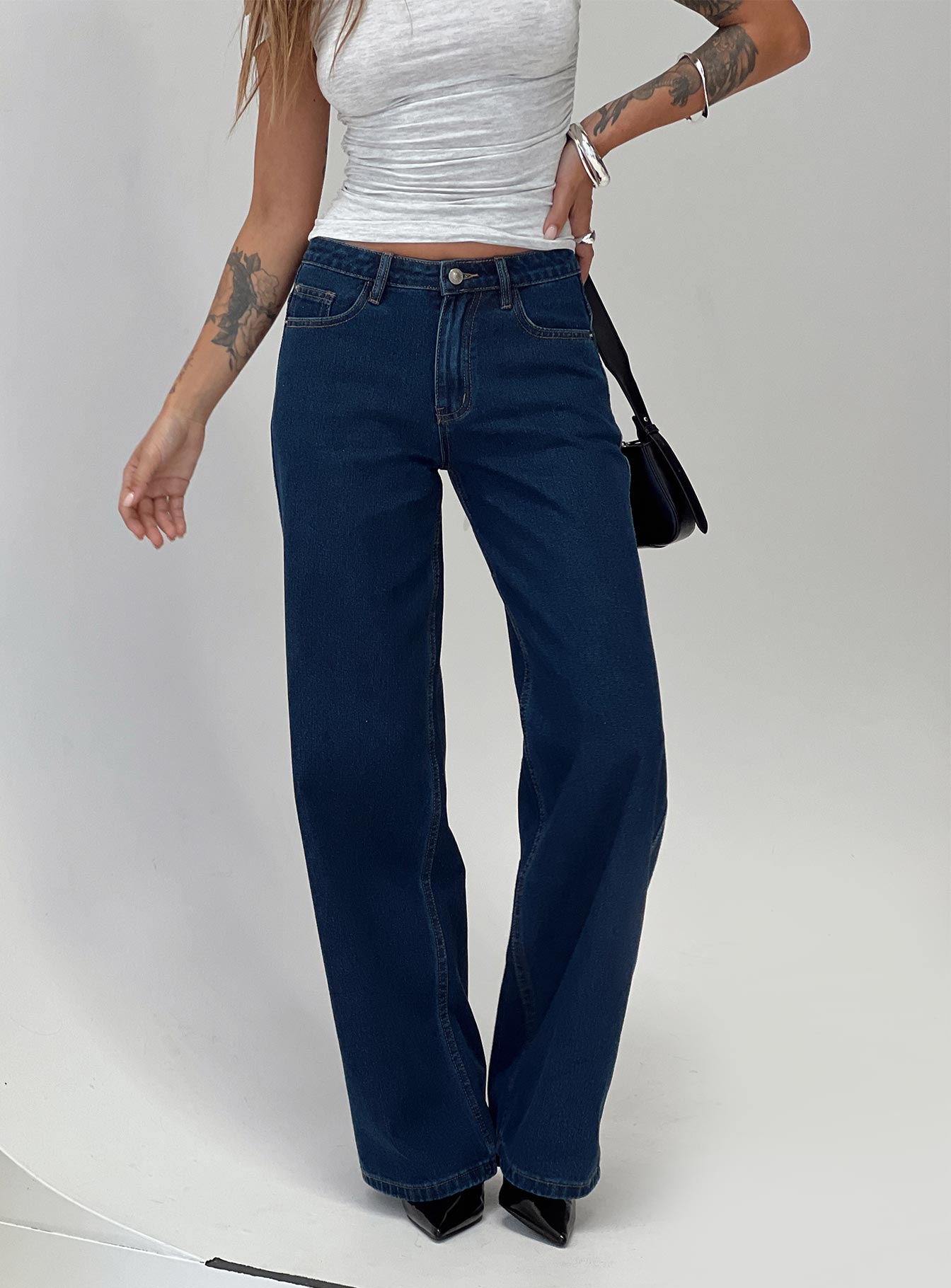 Maryanne Mid Rise Straight Leg Jeans Dark Wash-Vipp Girl
