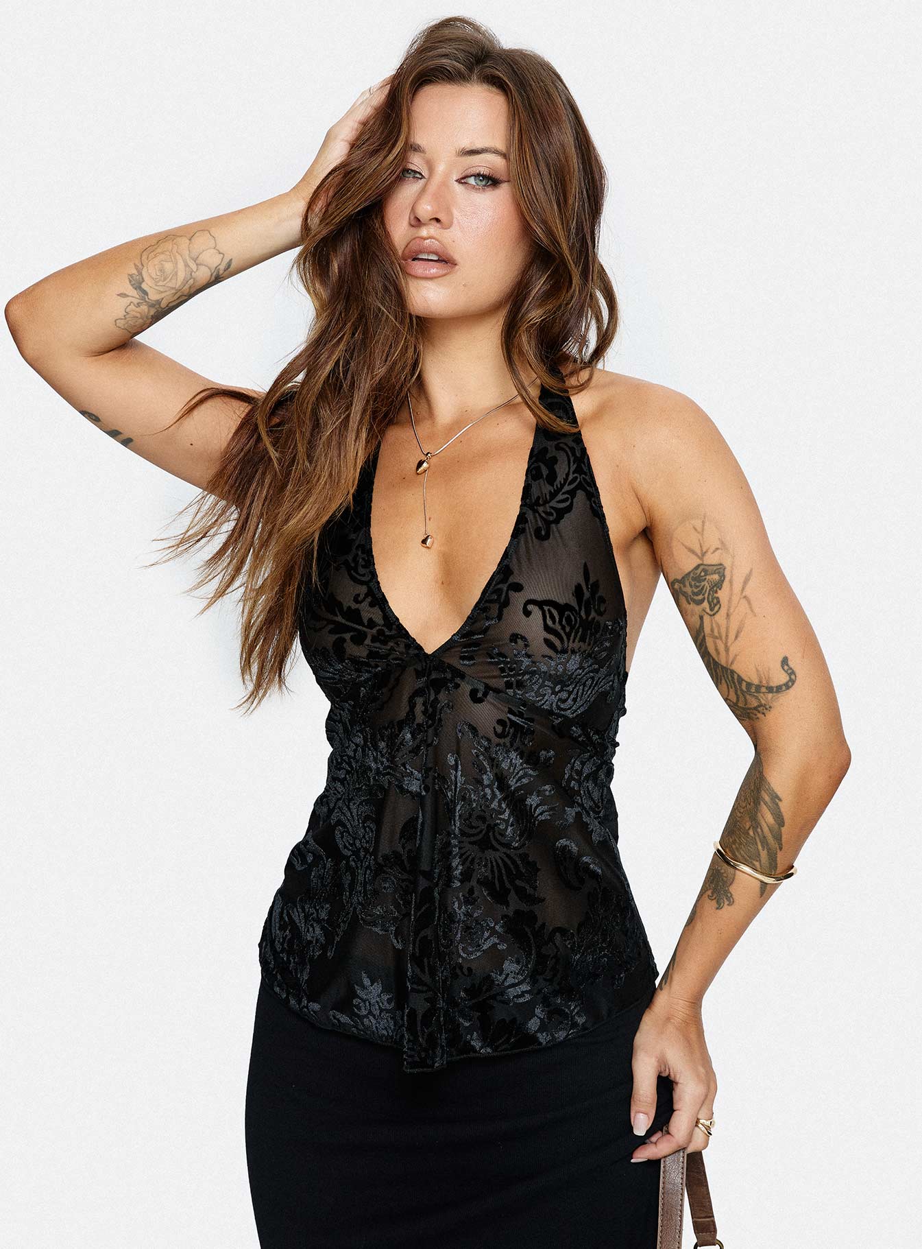 Eccentric Halter Top Black-Vipp Girl