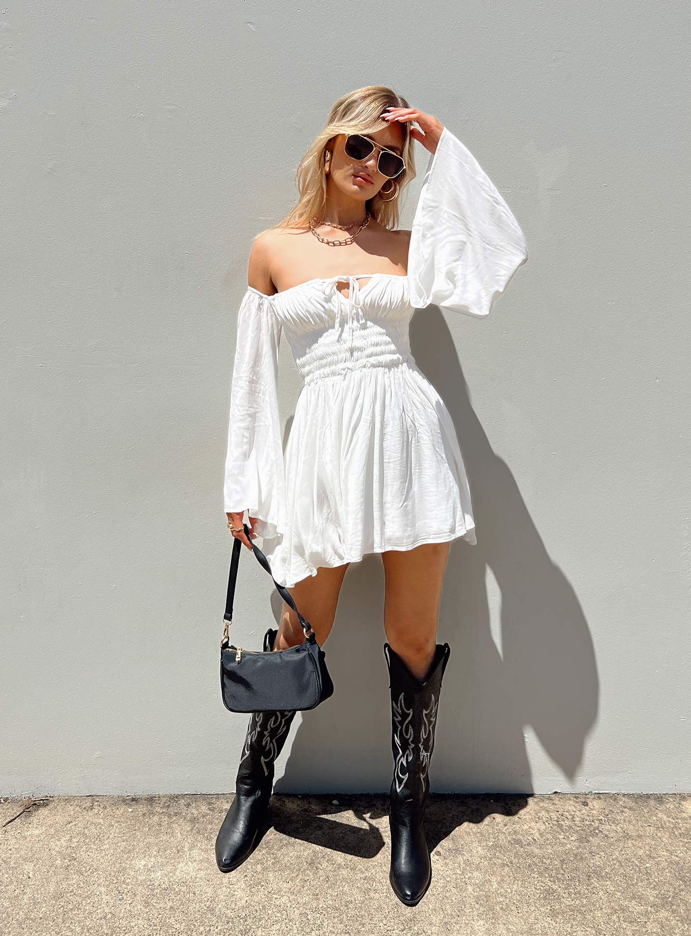 Halle Mini Dress White-Vipp Girl