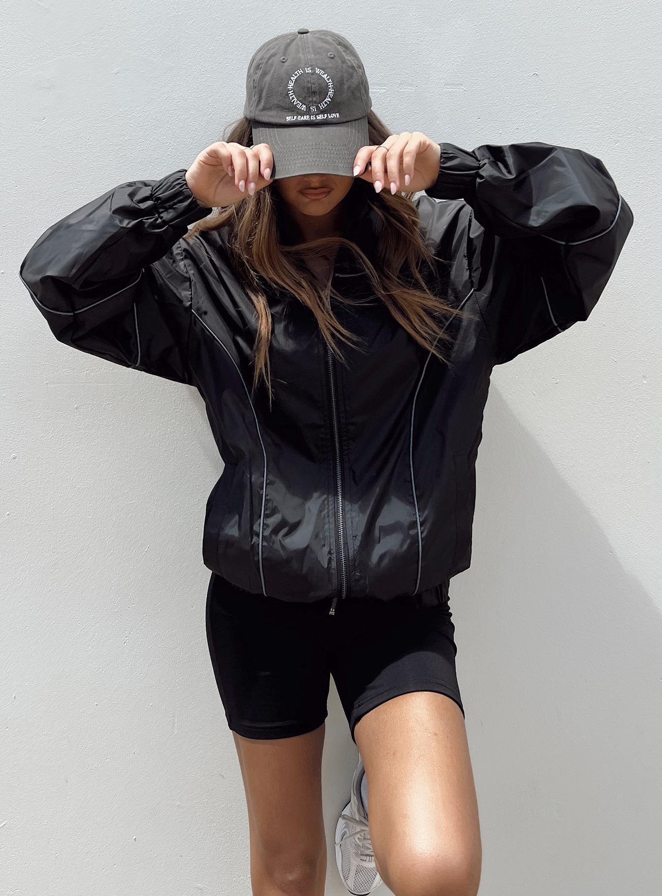 Haruko Windbreaker Jacket Black-Vipp Girl