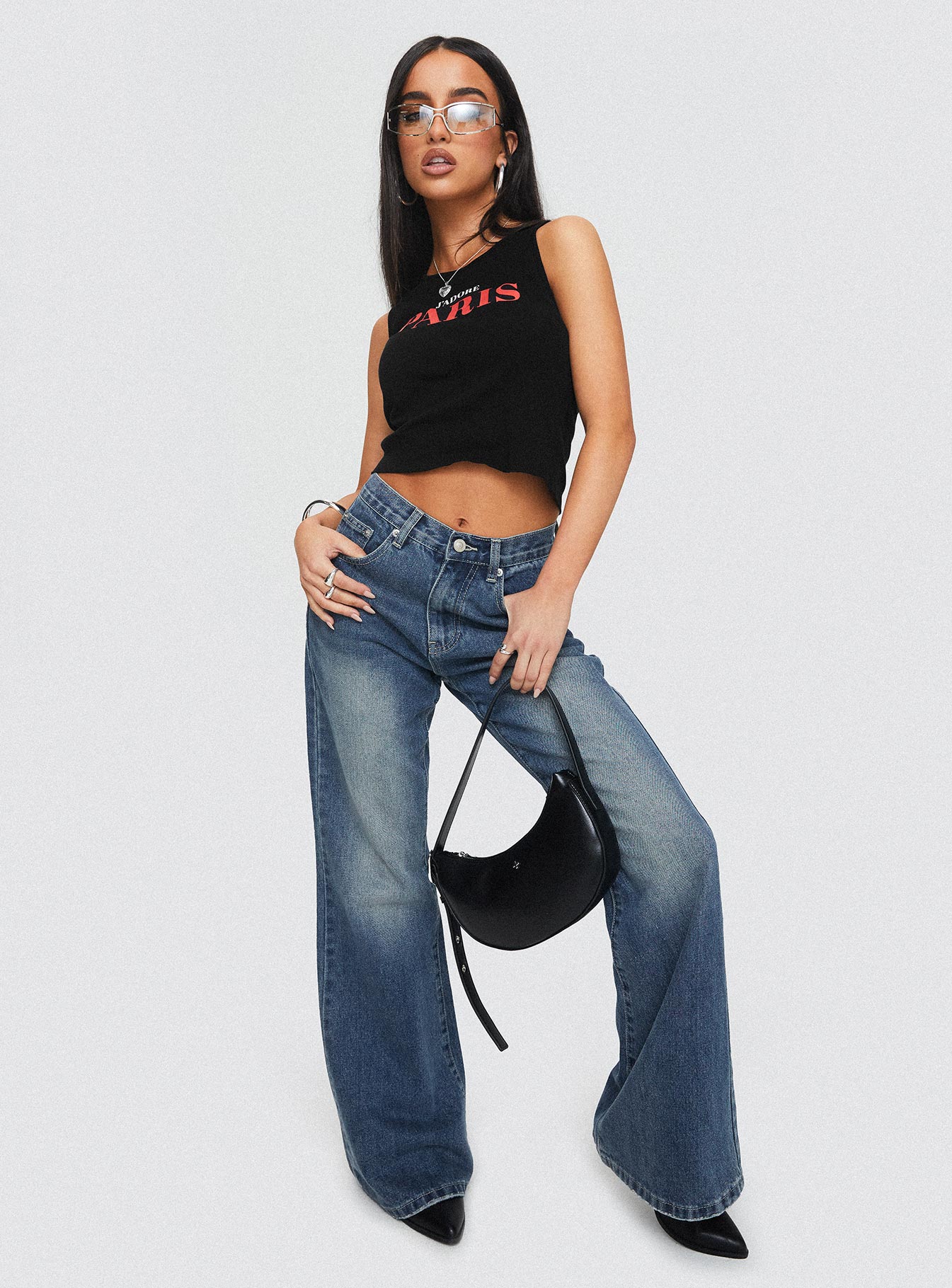 Hanlen Mid Rise Wide Leg Jean Blue-Vipp Girl