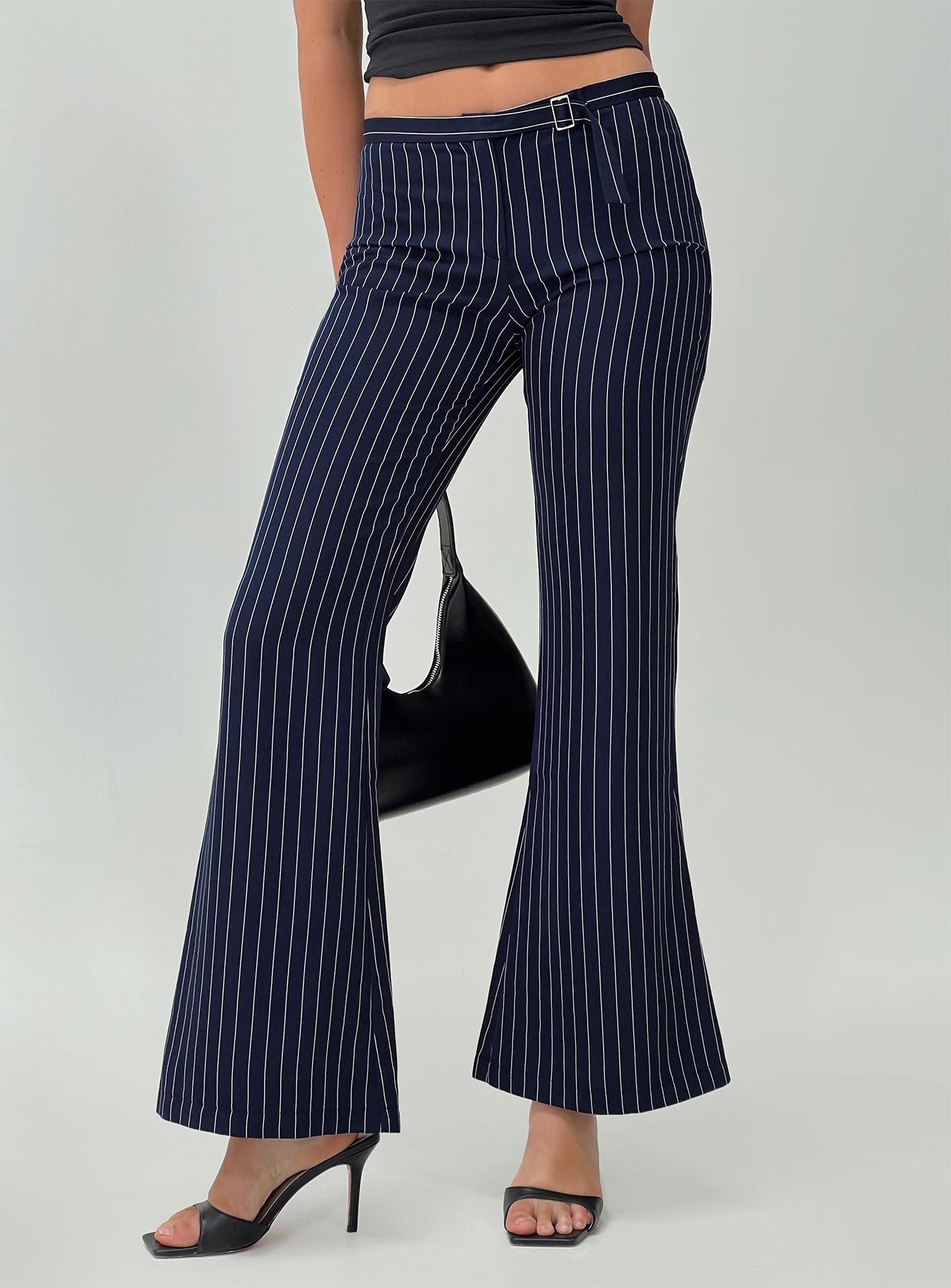 No One Low Waist Pinstripe Pants Navy-Vipp Girl