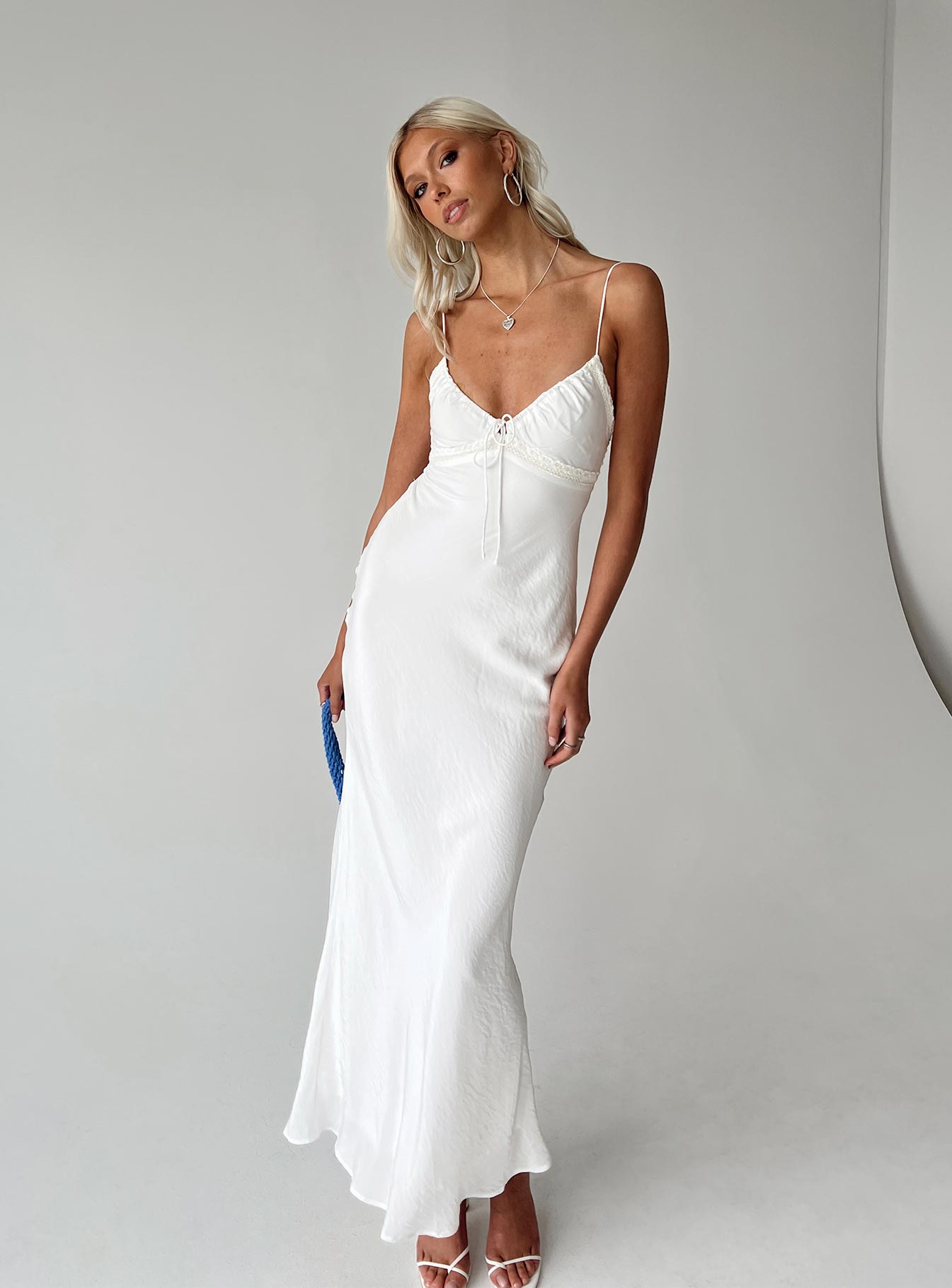 Emily Maxi Dress White Tall-Vipp Girl
