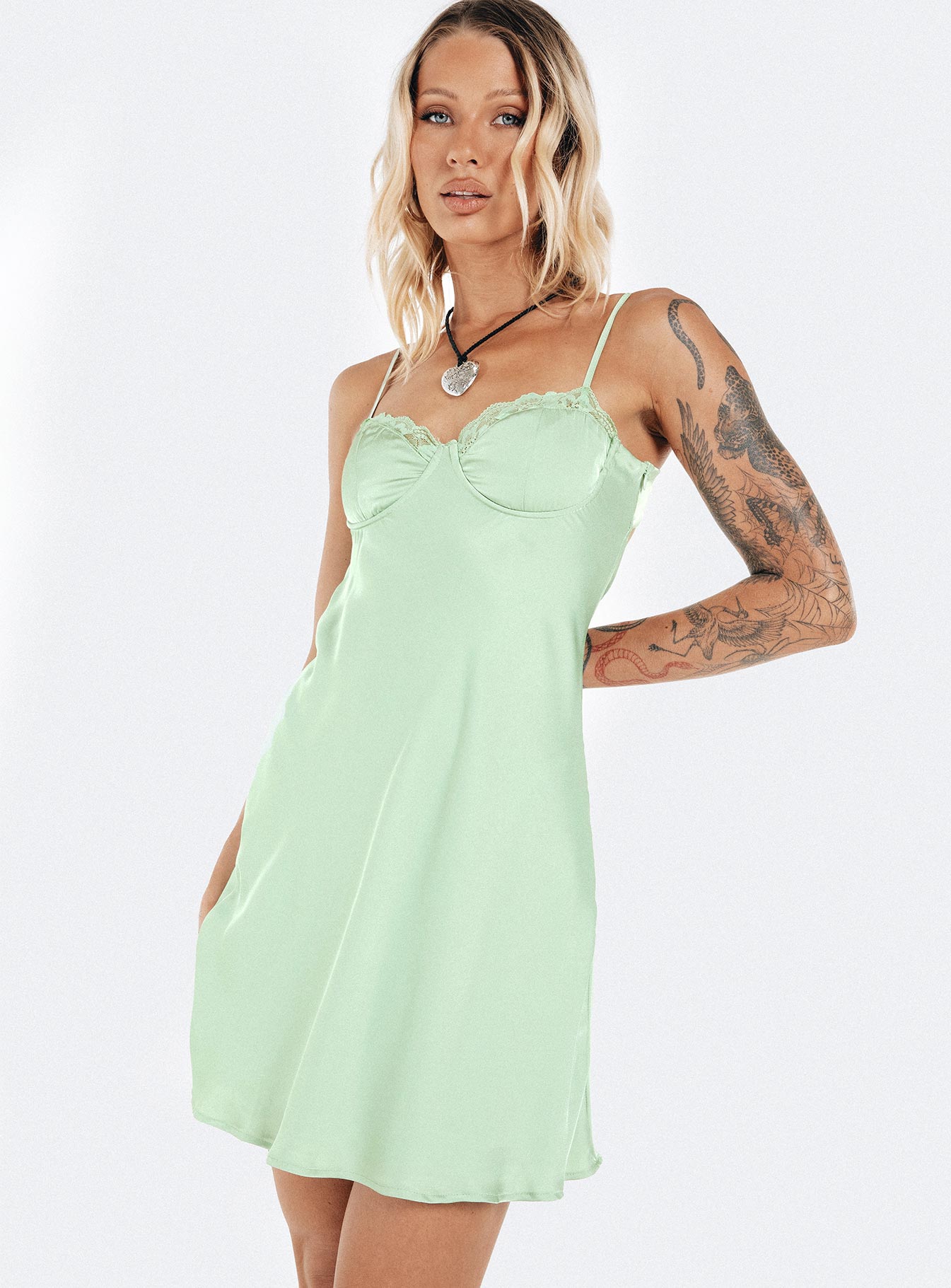 Moniz Mini Dress Sage Tall-Vipp Girl