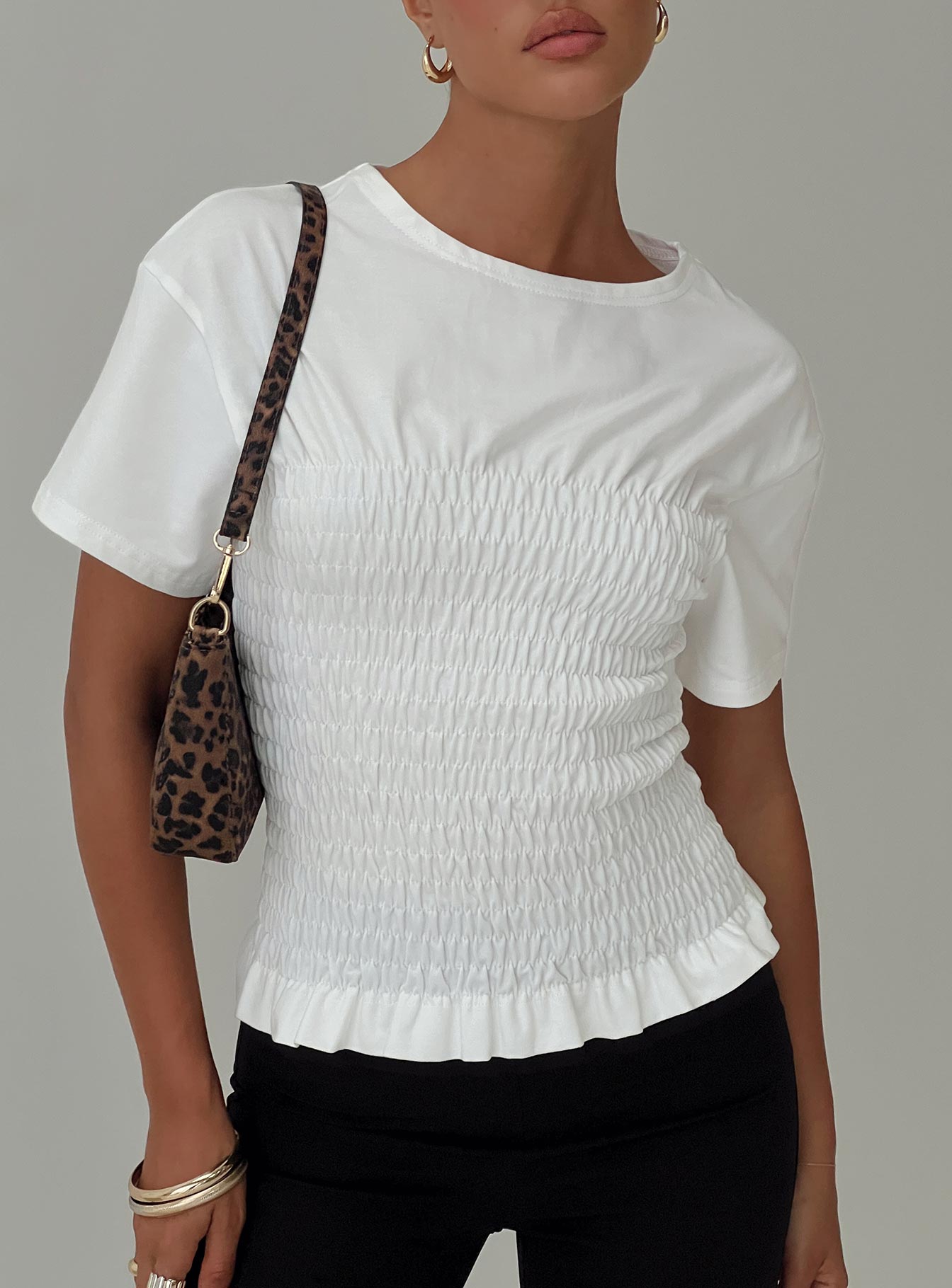 Maybe Tomorrow Ruched Top White-Vipp Girl