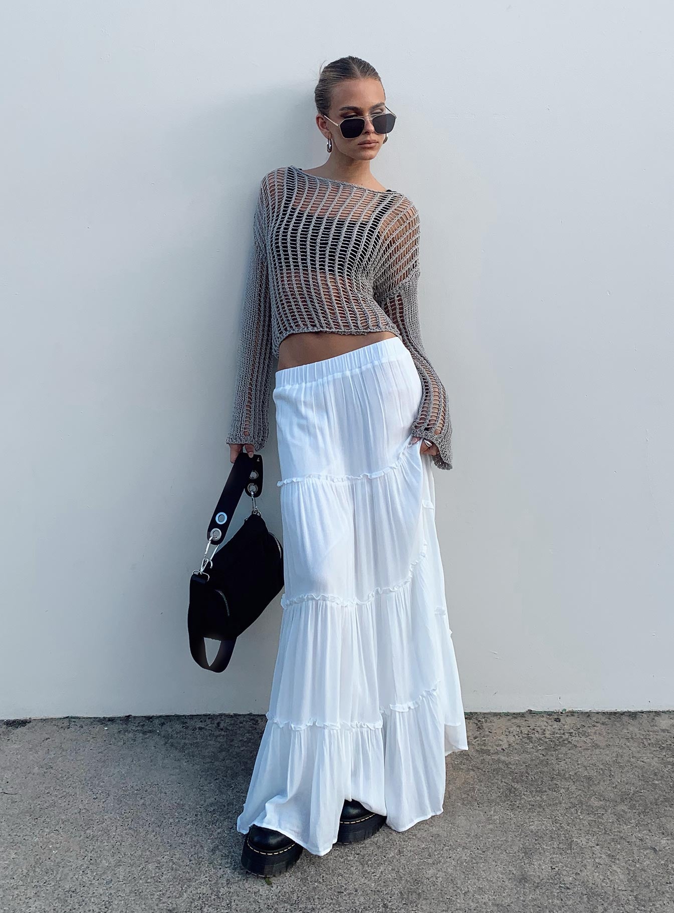 Miriah Maxi Skirt White-Vipp Girl