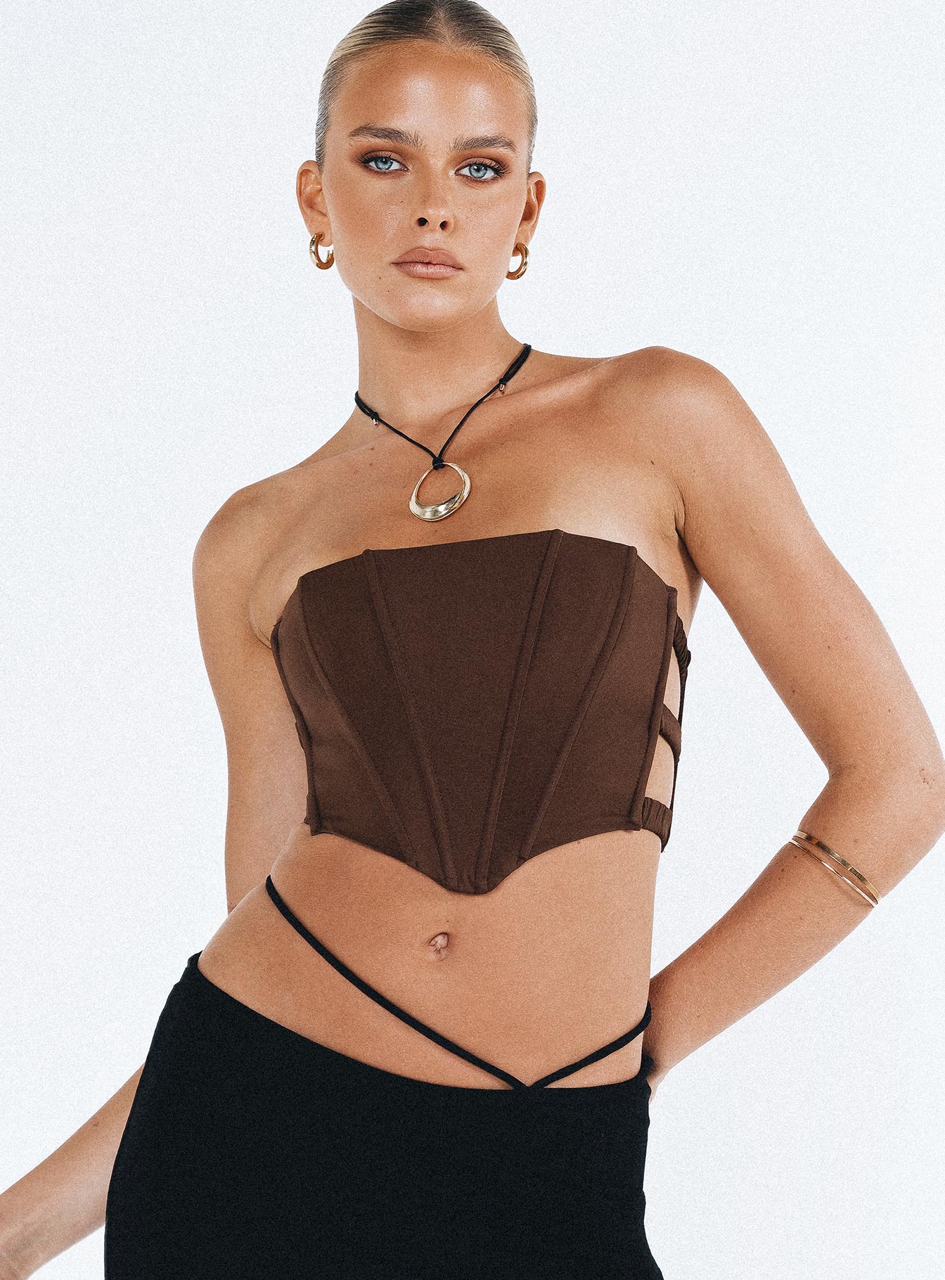 Carnlea Strapless Top Brown-Vipp Girl