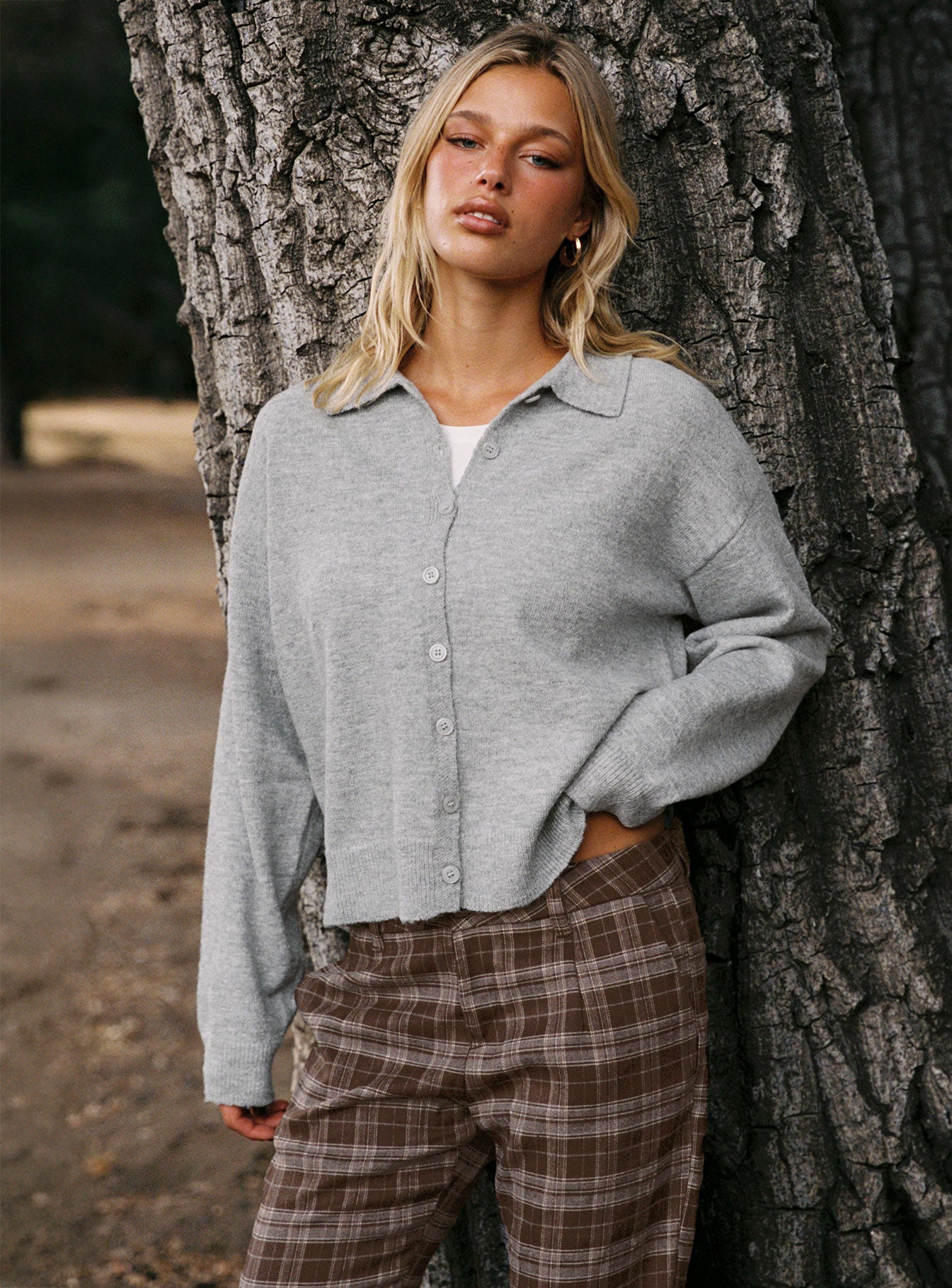 Nadyna Collared Cardigan Grey Marle-Vipp Girl