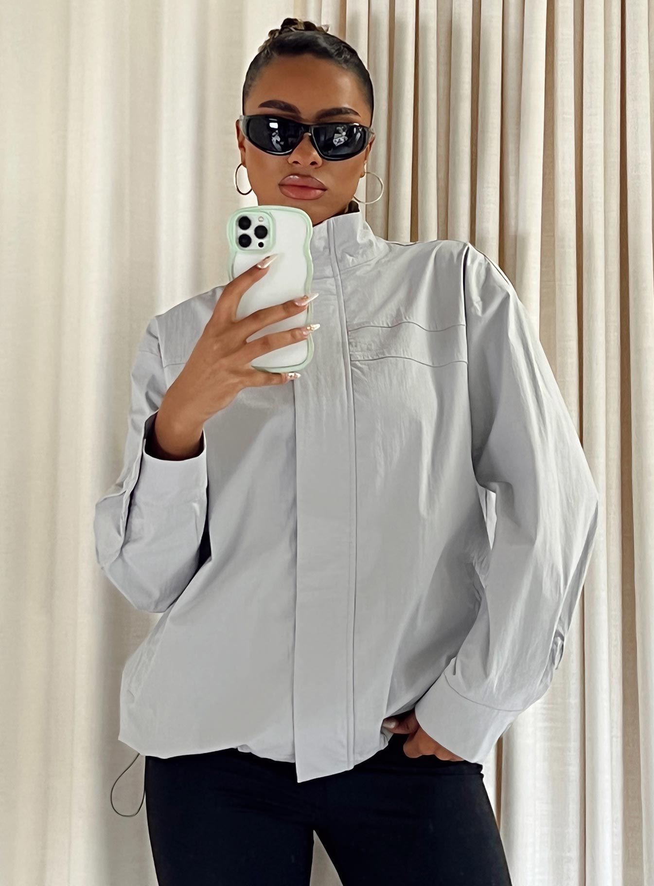 Russell Zip Up Jacket Grey-Vipp Girl