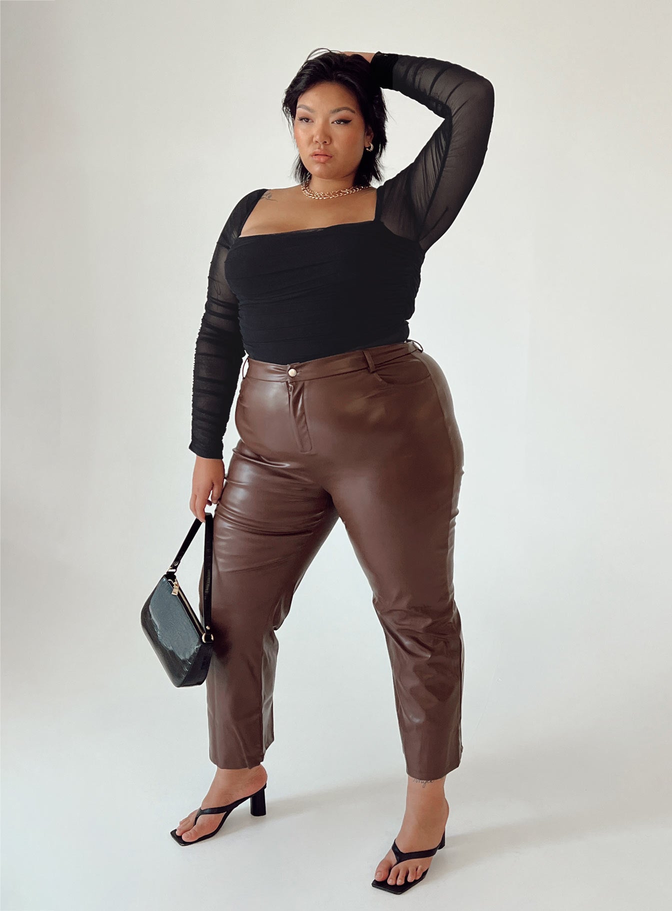 Love Lies Pants Brown Curve-Vipp Girl