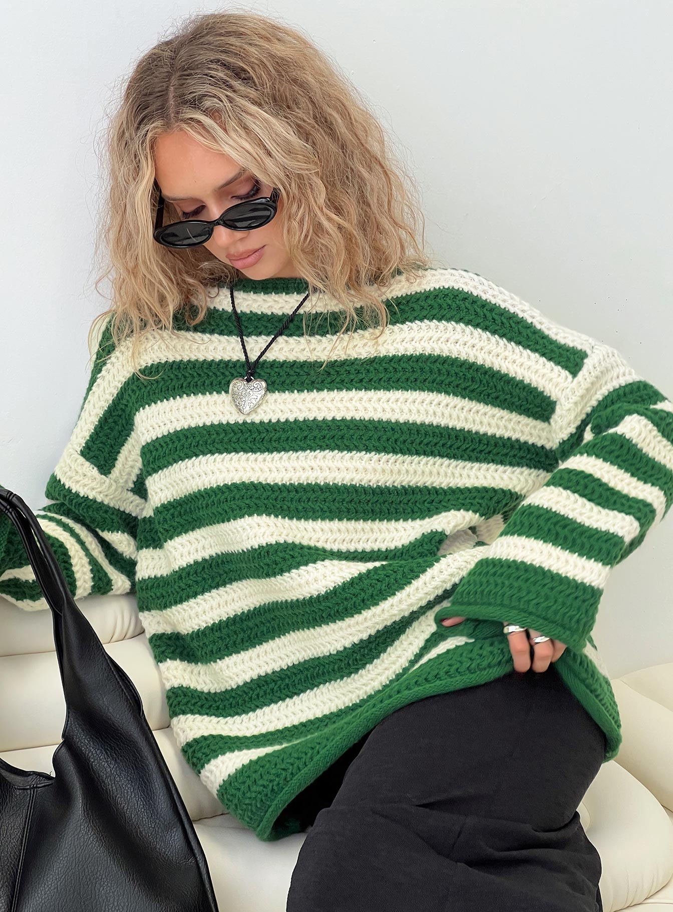 Brando Knit Sweater Green / Cream Stripe-Vipp Girl