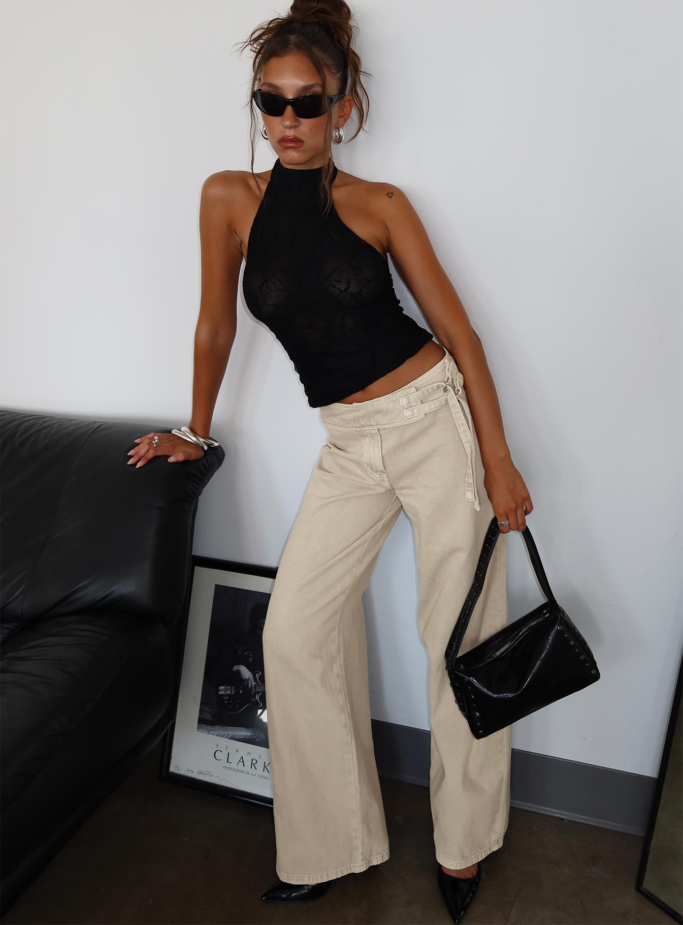 Boxie Mid Rise Wide Leg Jeans Washed Green-Vipp Girl