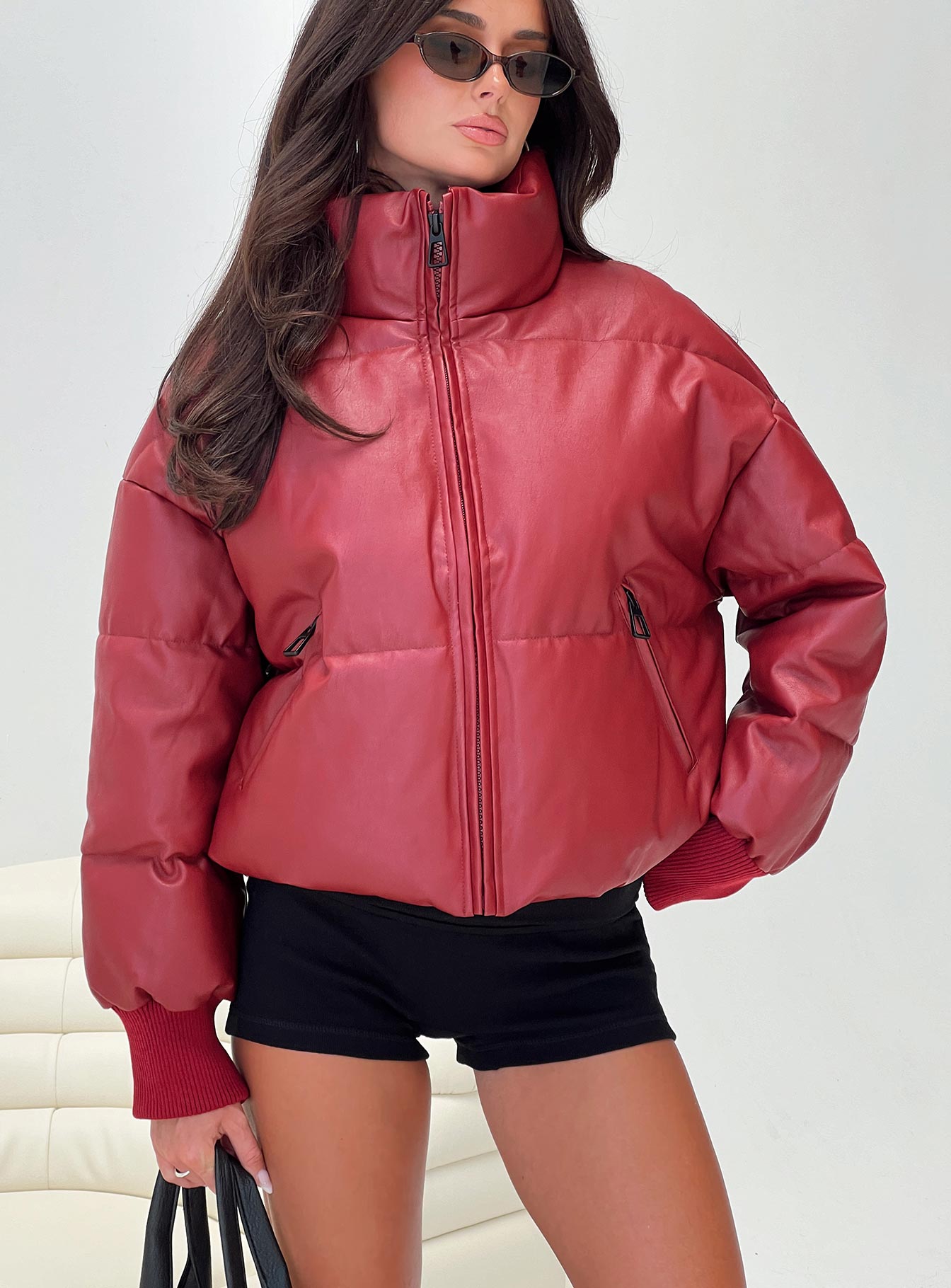 Myler Puffer Jacket Burgundy-Vipp Girl