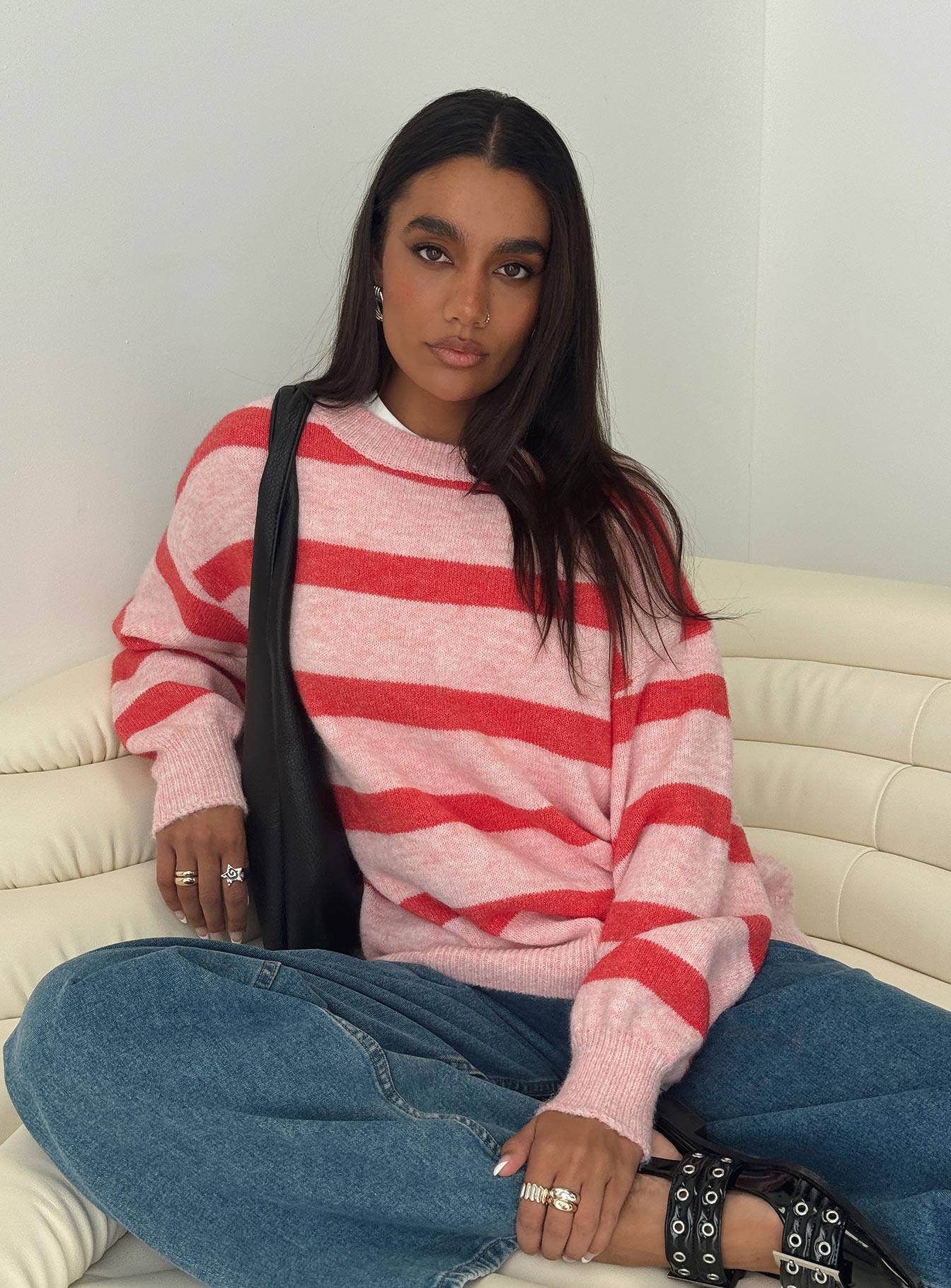Ryanna Sweater Pink / Red Stripe-Vipp Girl