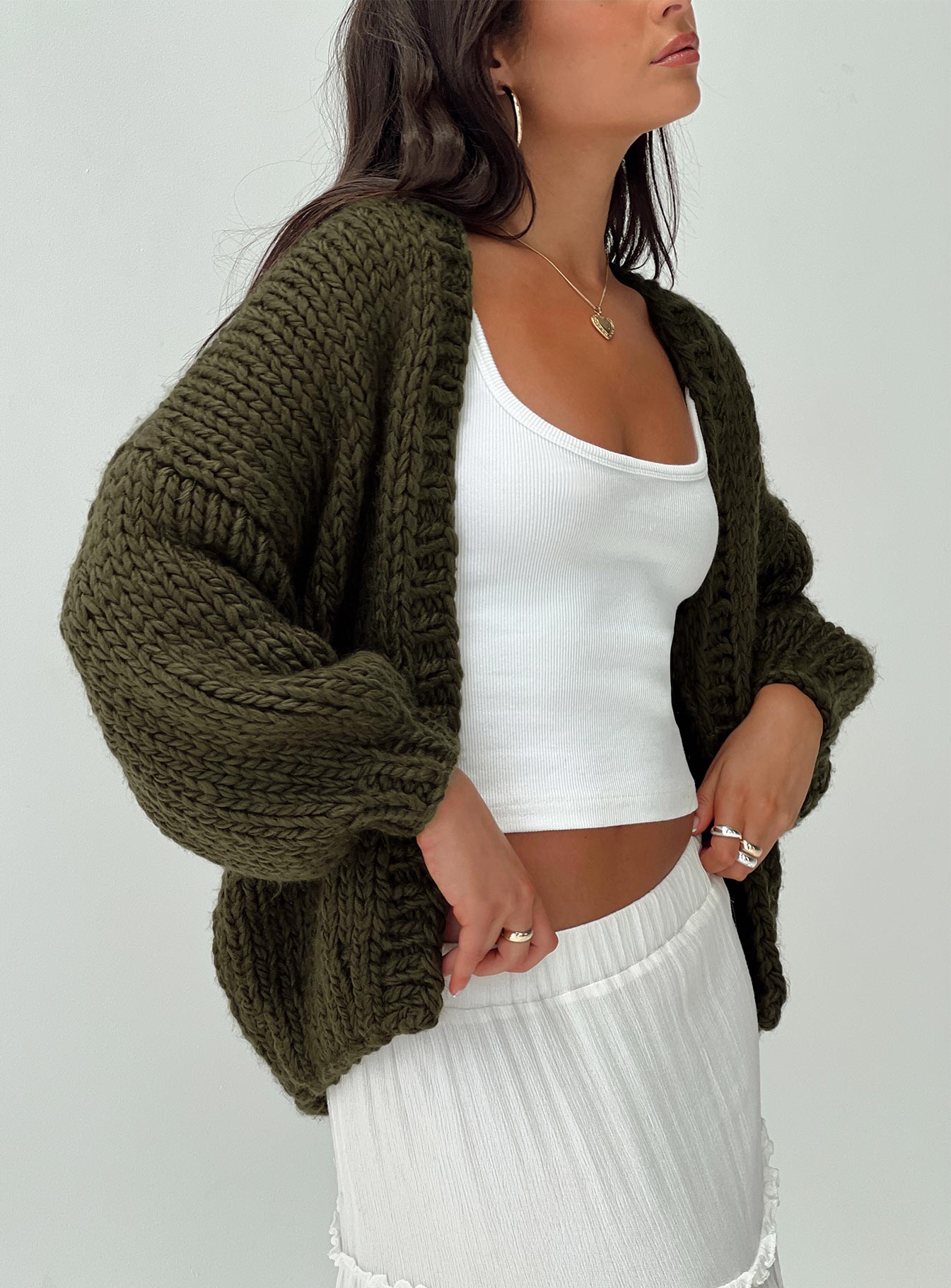 Lester Knit Cardigan Olive-Vipp Girl