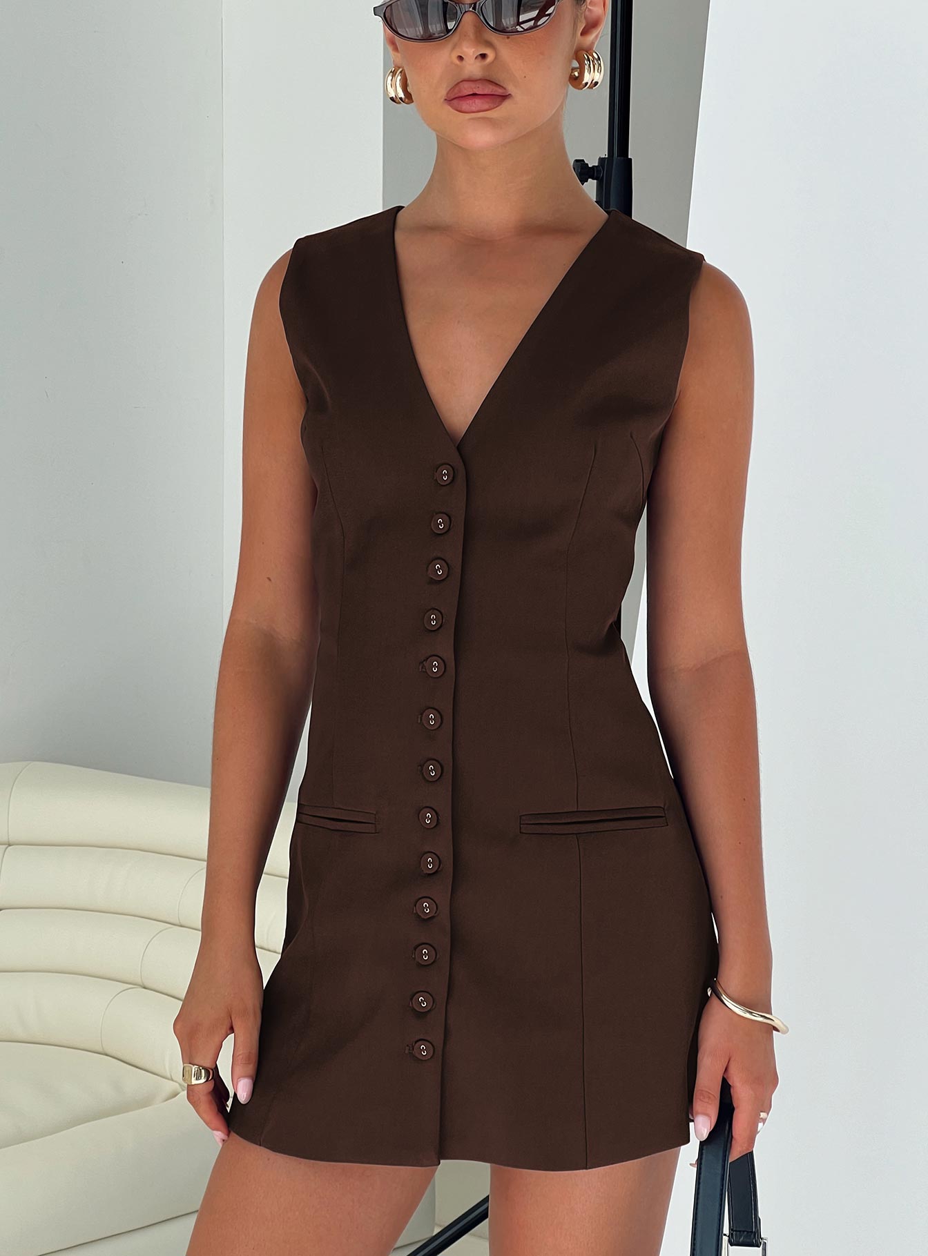 Laire Mini Dress Chocolate-Vipp Girl