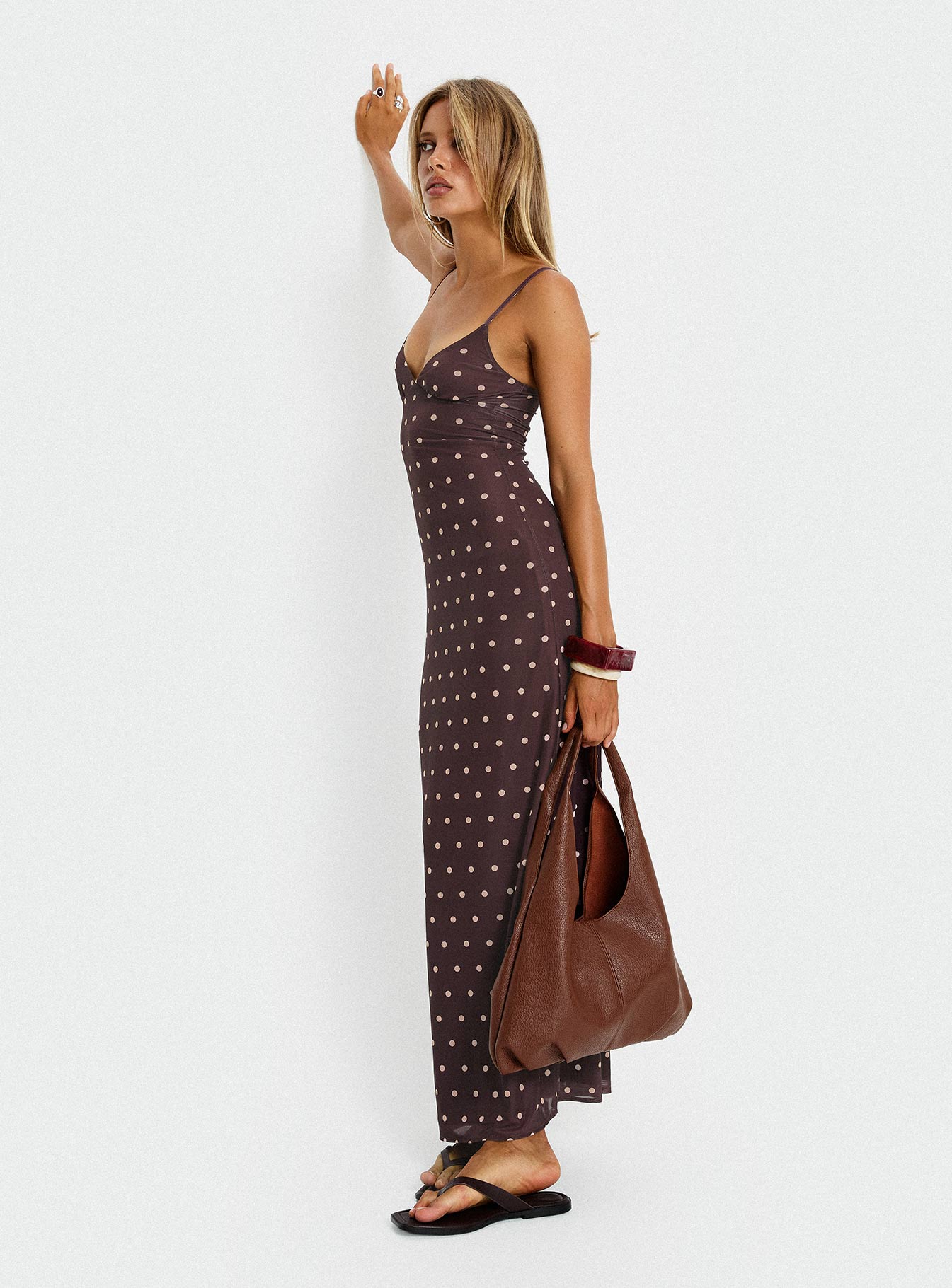 Glass Half Full Mesh Maxi Dress Plum / Pink Polka Dot-Vipp Girl