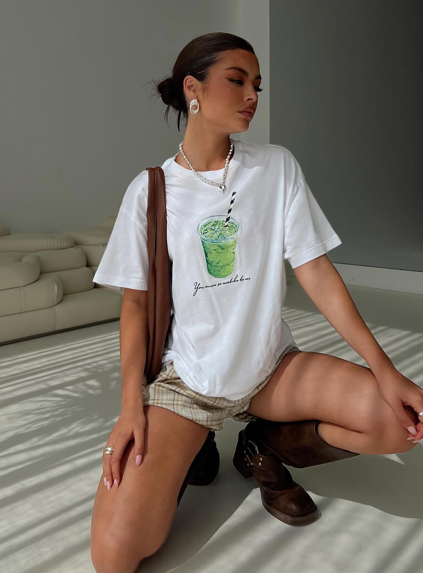 Love You So Matcha Graphic Top White-Vipp Girl