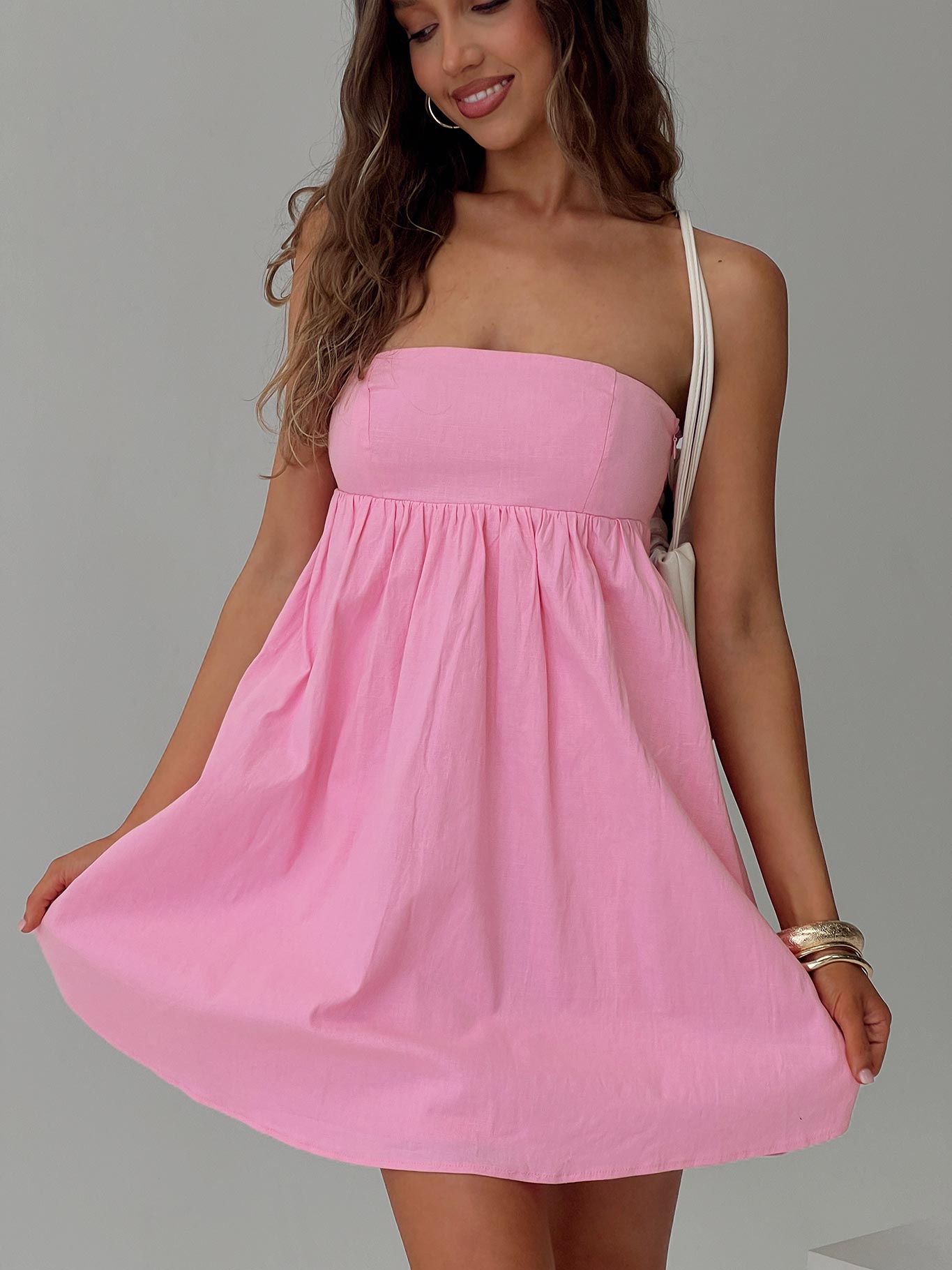 Osment Strapless Mini Dress Pink-Vipp Girl