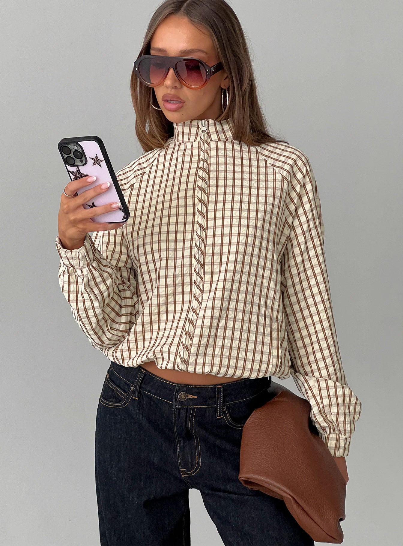 Kalle Jacket Brown Check-Vipp Girl